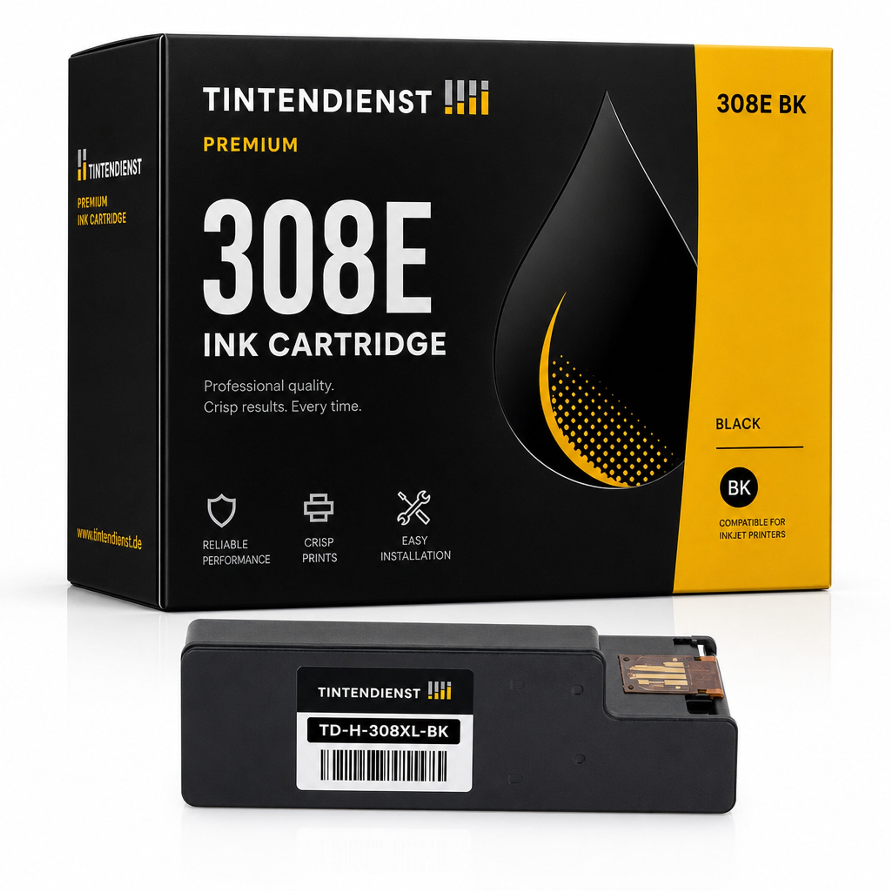 Tintendienst Druckerpatrone HP 7FP22UE / 308E Schwarz