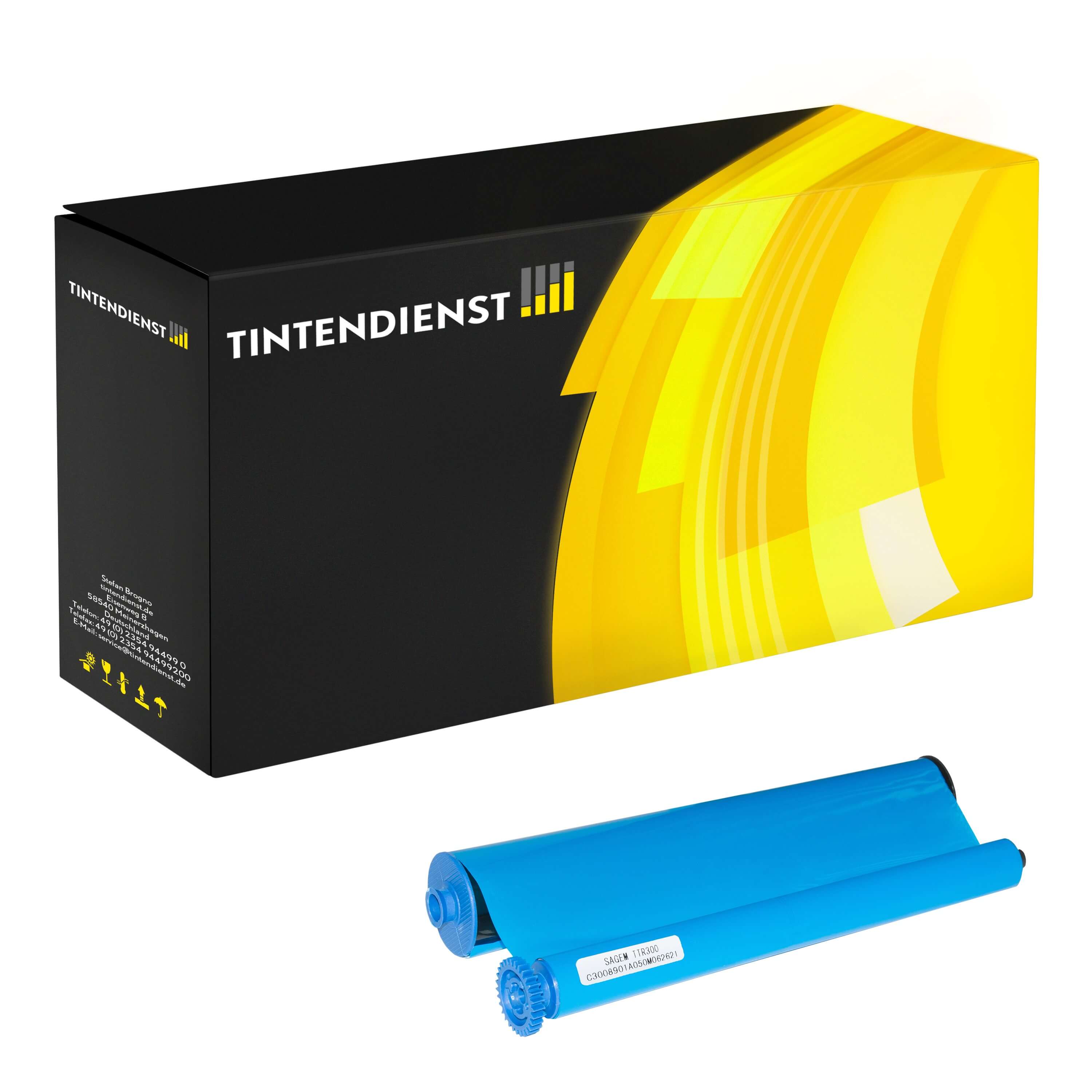 Thermorolle kompatibel zu Sagem 906115312011, schwarz