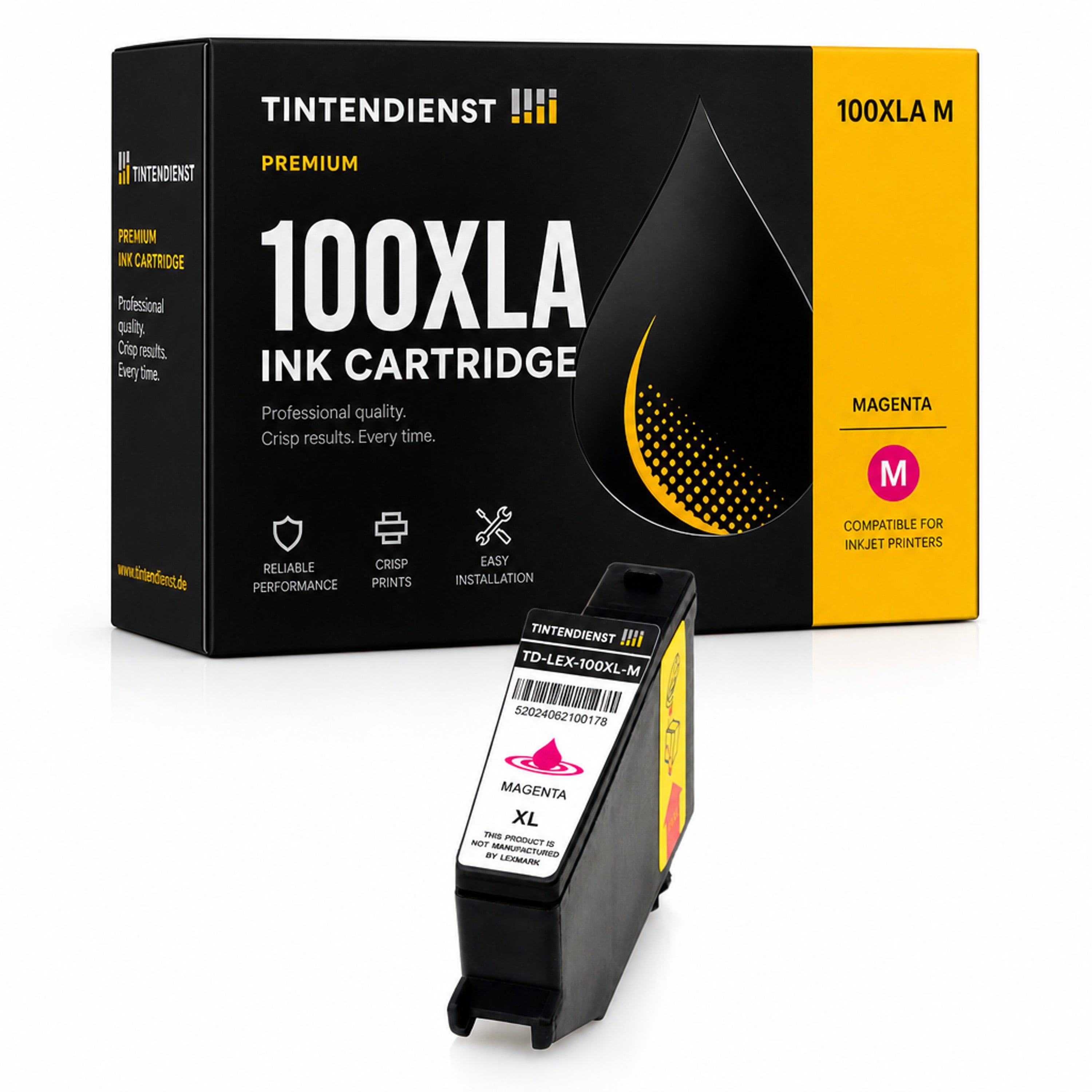 Druckerpatrone kompatibel zu Lexmark 100XLA, magenta