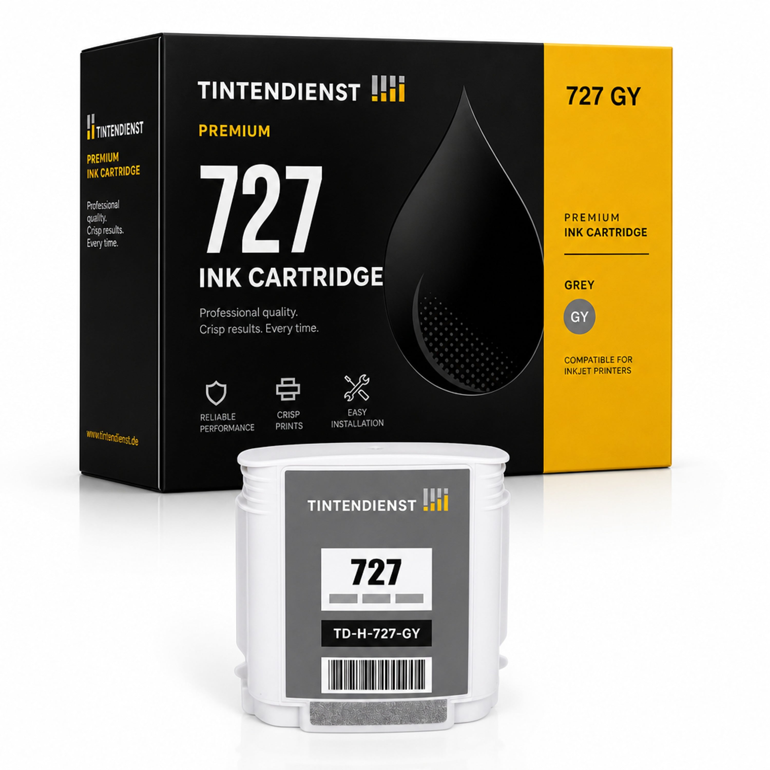 Druckerpatrone kompatibel zu HP 727, grau