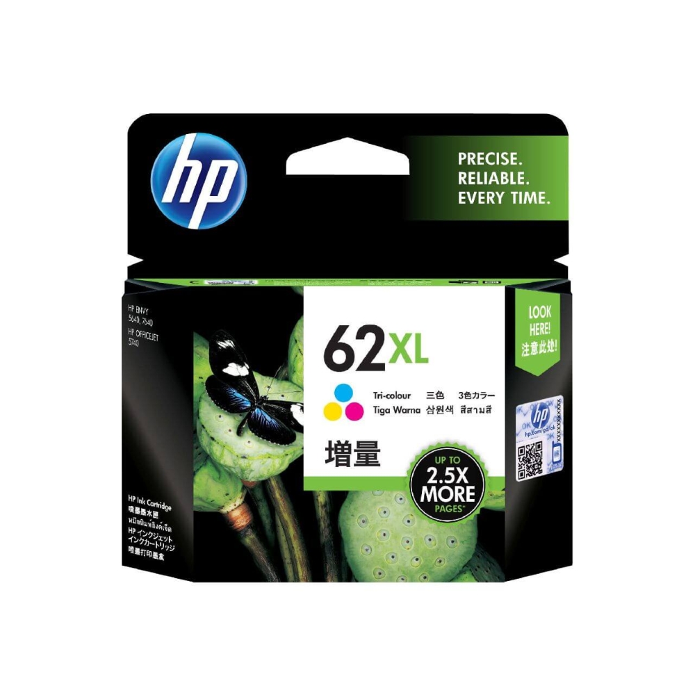 Original HP Tintenpatrone C2P07AE / 62XL Color [XL Füllmenge]
