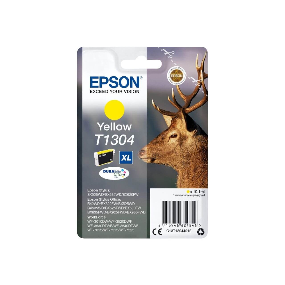 Original Epson Tintenpatrone C13T13044010 / T1304 Gelb