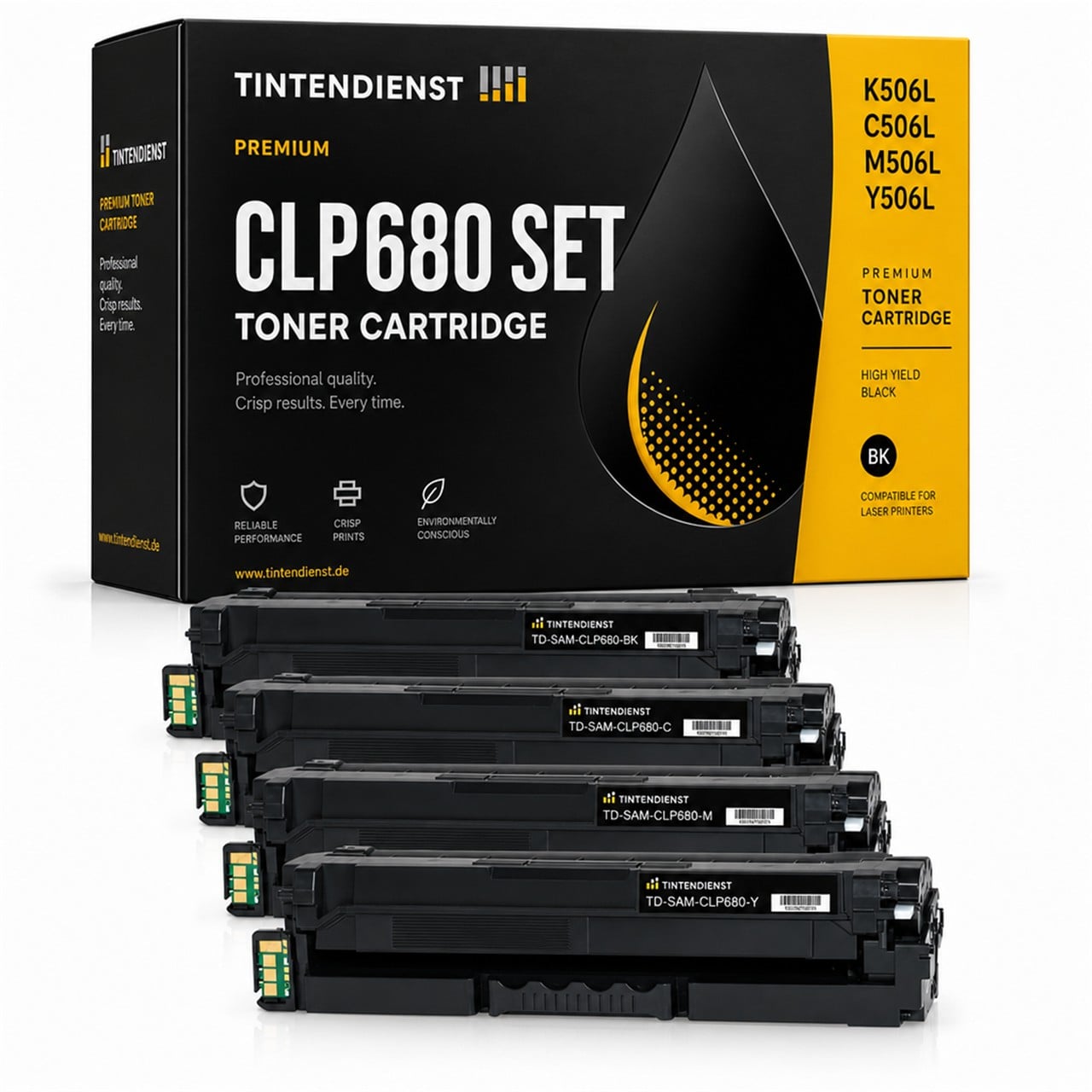 Tintendienst Set 4 Toner Samsung CLP680 1xbk 1xcmy