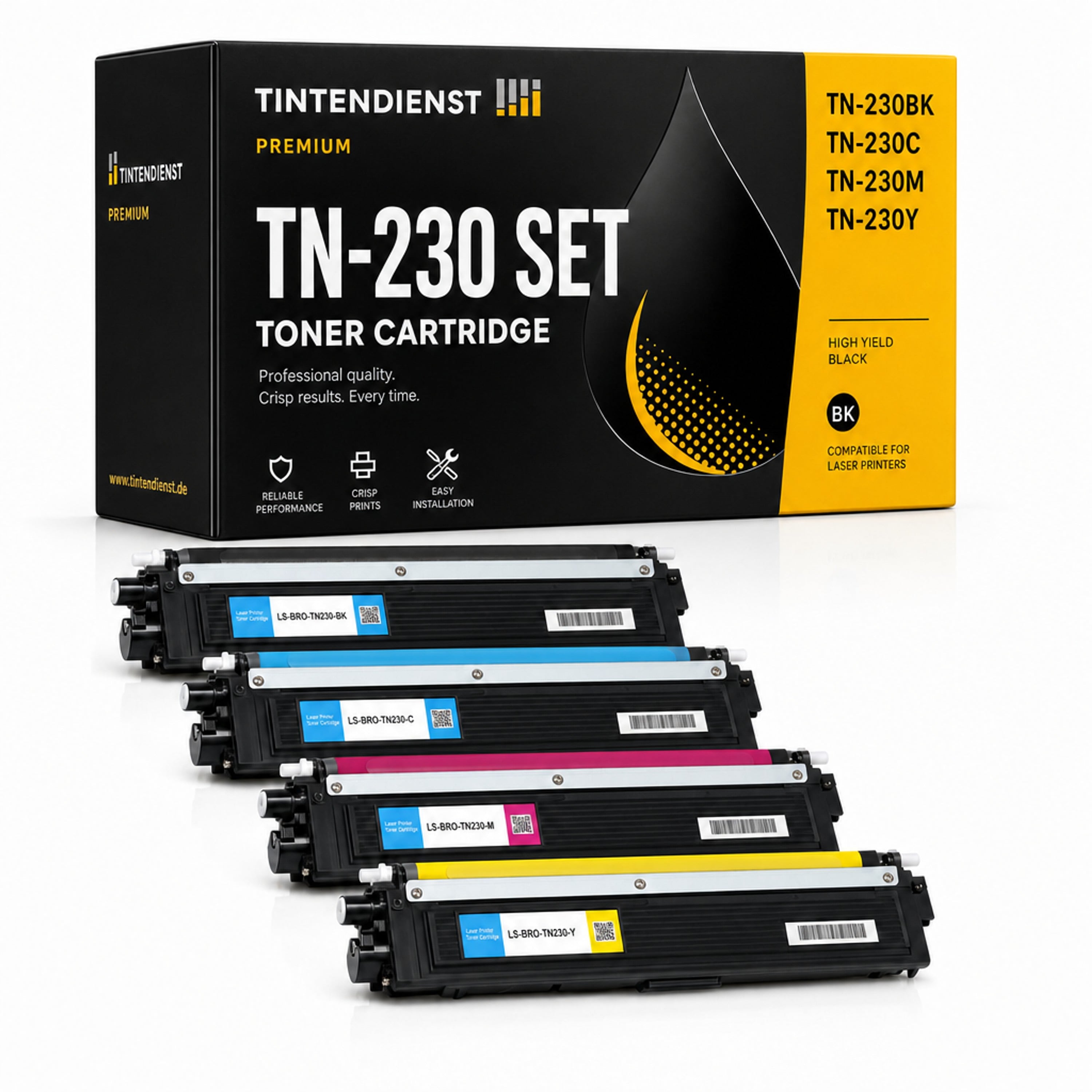 Set kompatibel zu Brother TN-230, 4 Toner