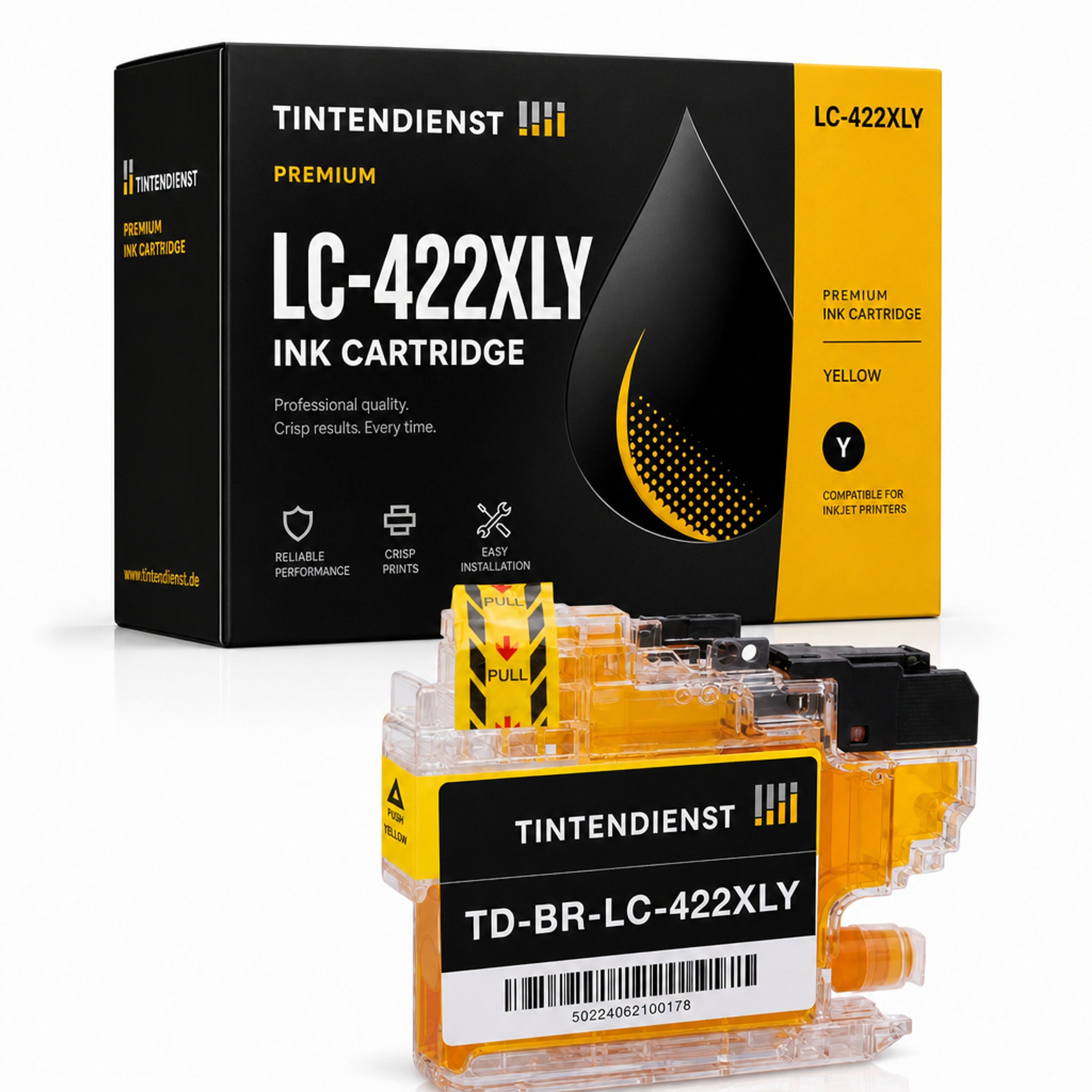 Druckerpatrone kompatibel zu Brother LC-422XLY XXL, gelb