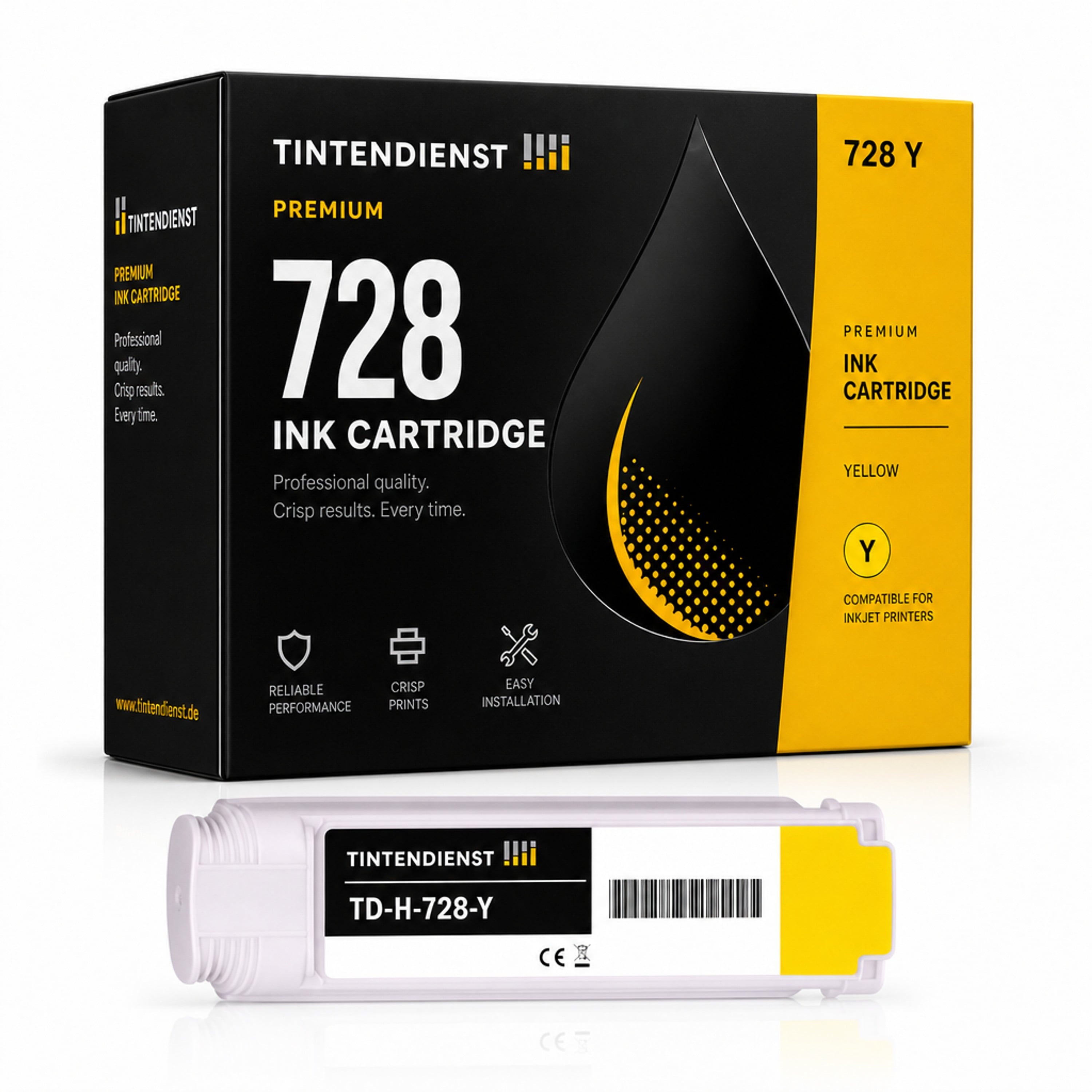 Druckerpatrone kompatibel zu HP 728, gelb