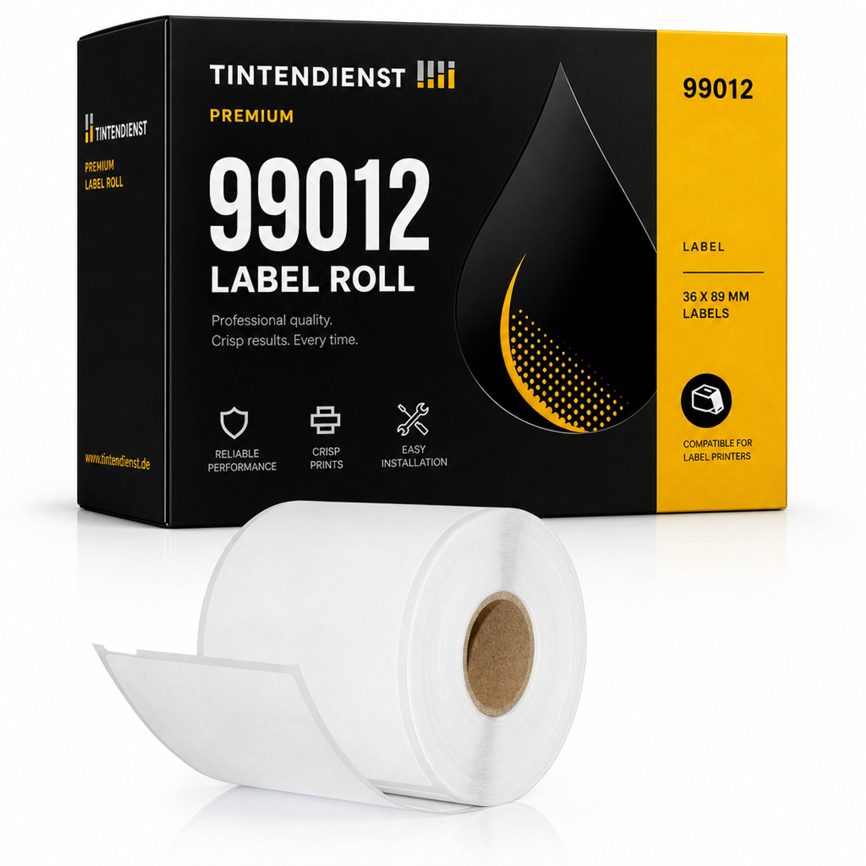 Etikett kompatibel zu Dymo 99012, 36 mm x 89 mm, 260 Stück