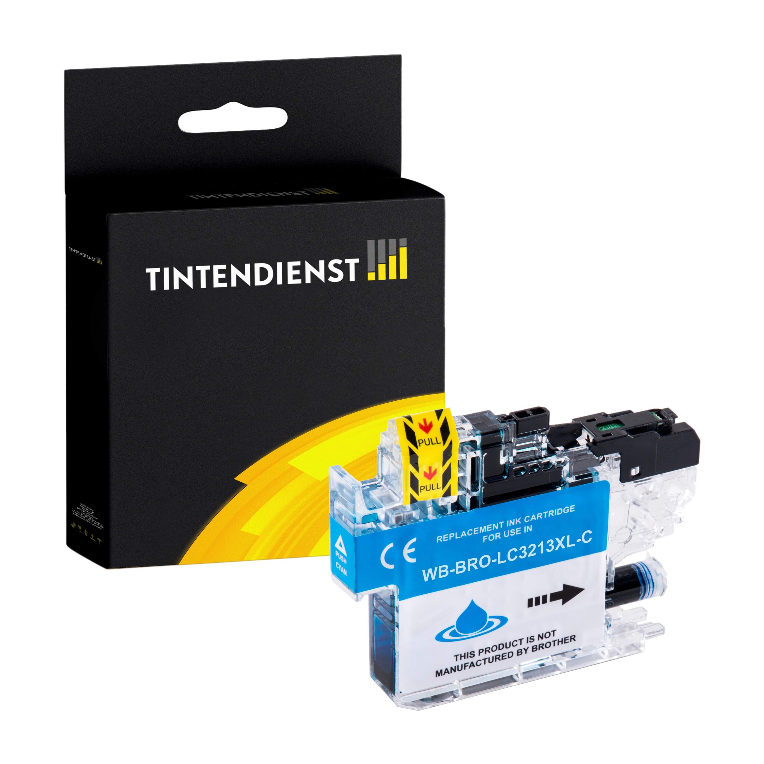 Tintendienst kompatibel für Brother Tintenpatrone LC-3213C Cyan [XL Füllmenge]