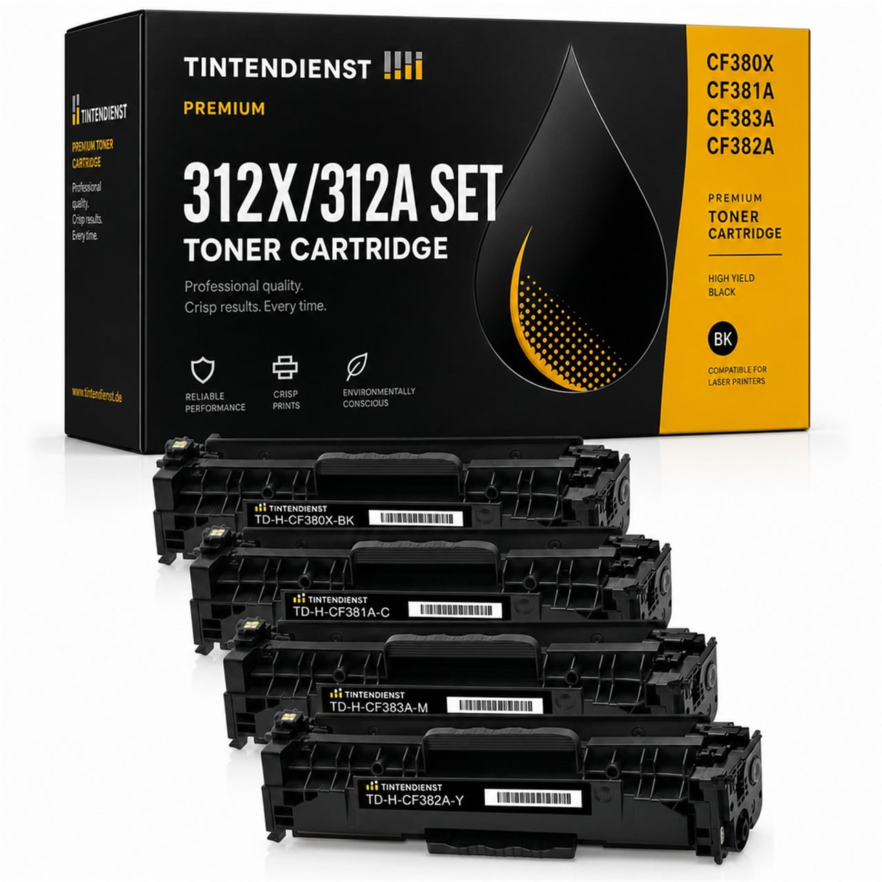 Tintendienst Set 4 Toner HP CF380X-CF383A 1xbk 1xcmy