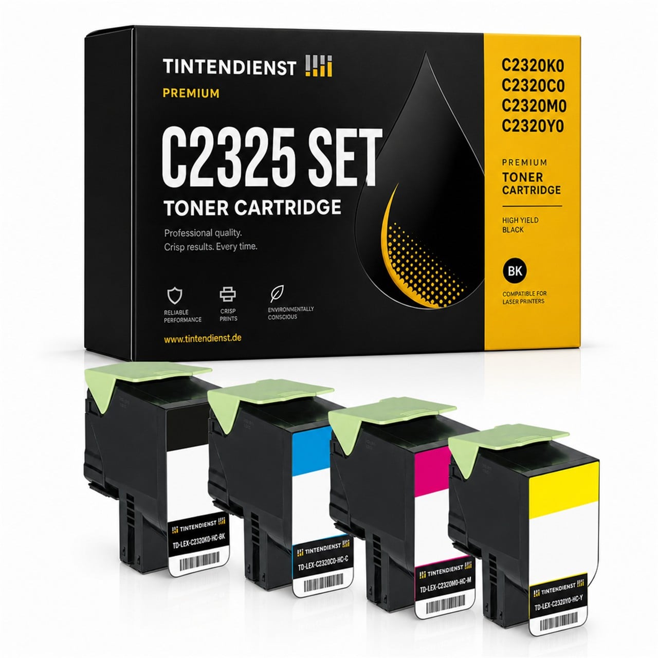 Lexmark C2320K0 Toner Multipack 4er (schwarz, cyan, magenta, gelb) – Tintendienst kompatibel