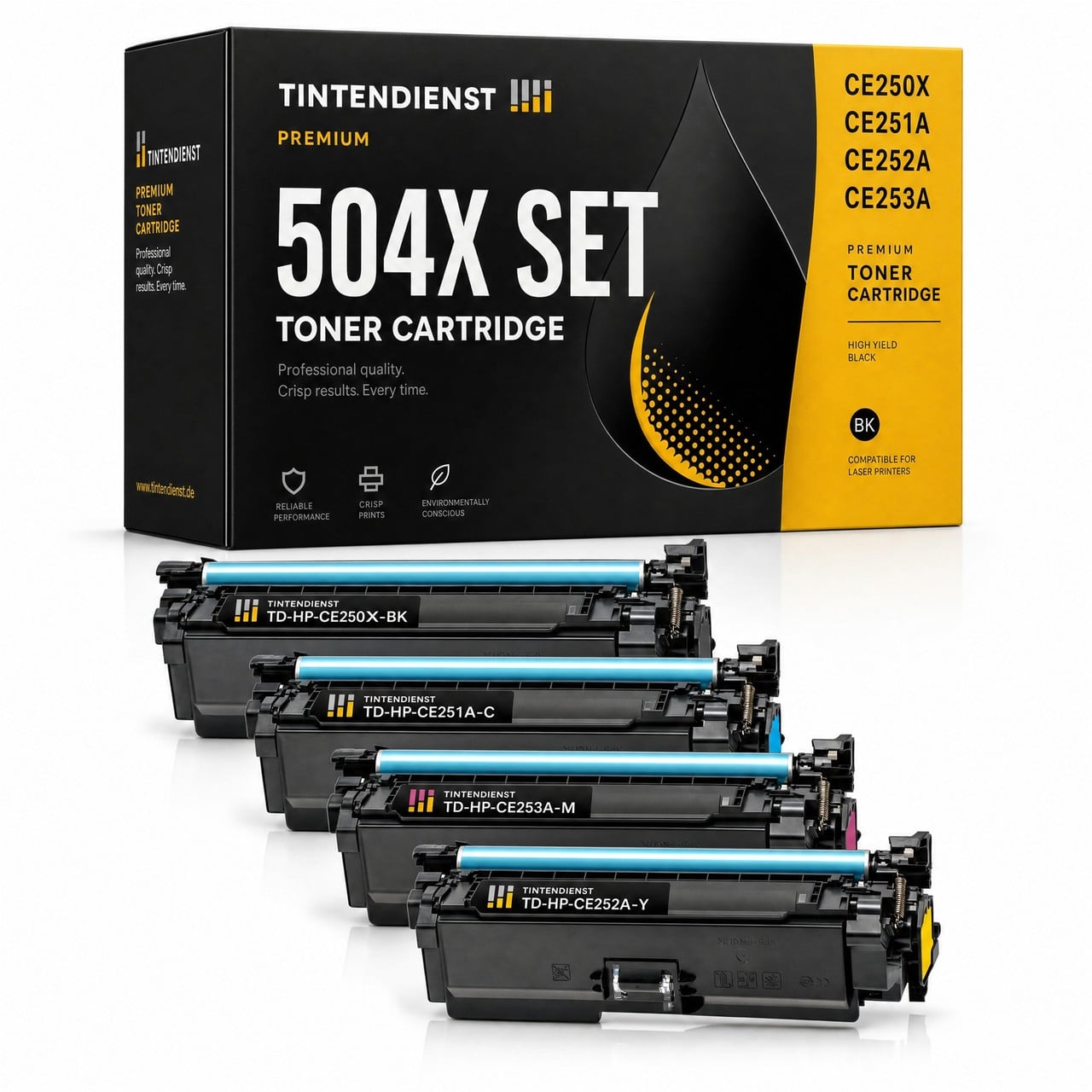 Tintendienst Set 4 Toner HP CE250X-53A 1xbk 1xcmy