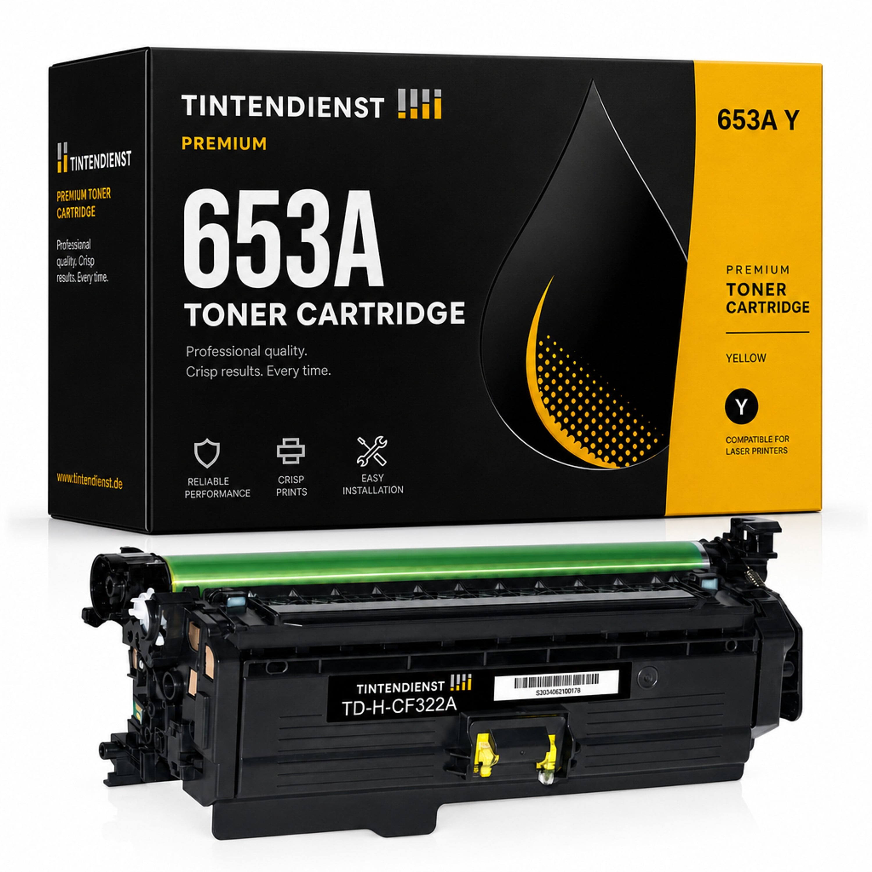 Toner kompatibel zu HP 653A, gelb