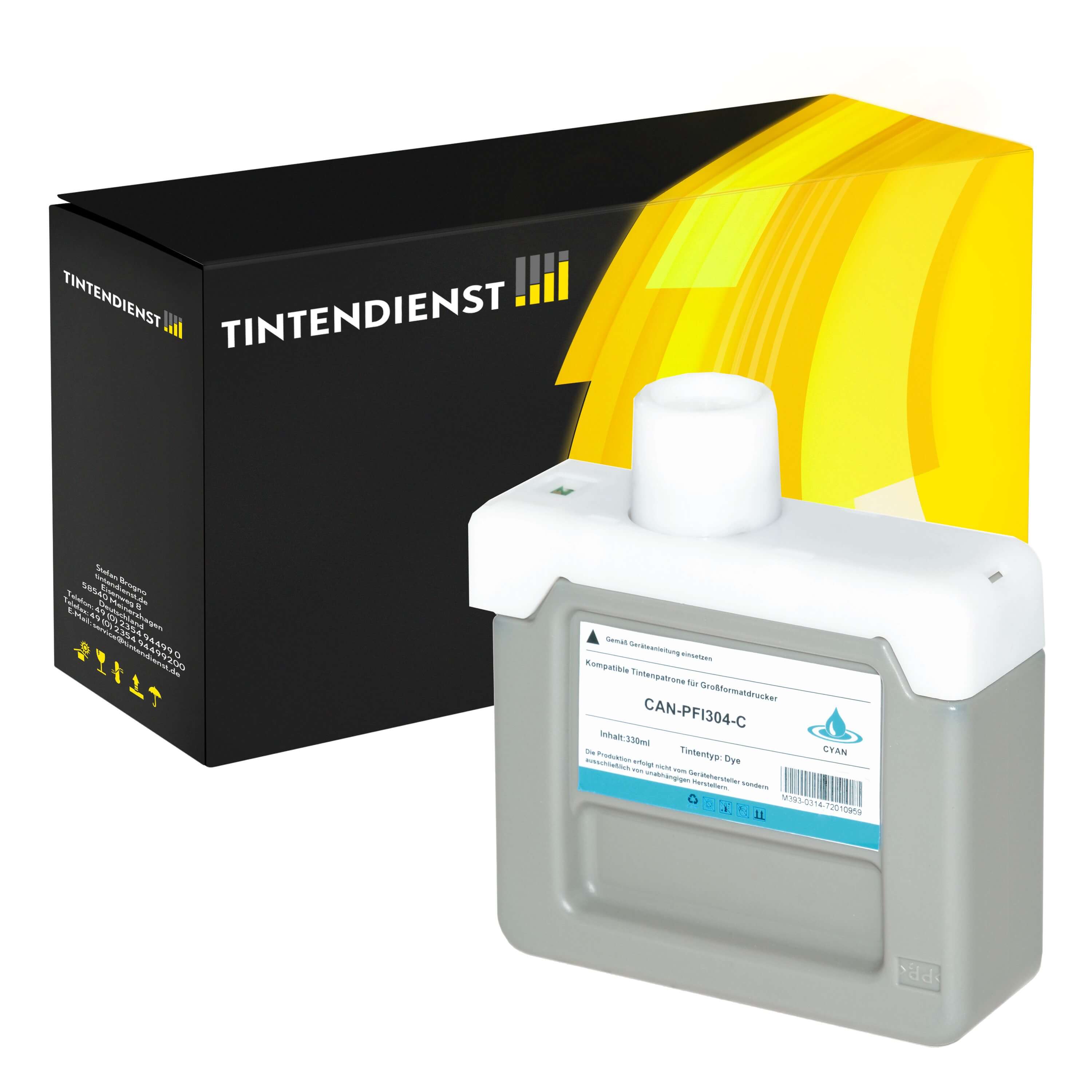 Canon PFI-304C Druckerpatrone (3850B005) cyan – Tintendienst kompatibel