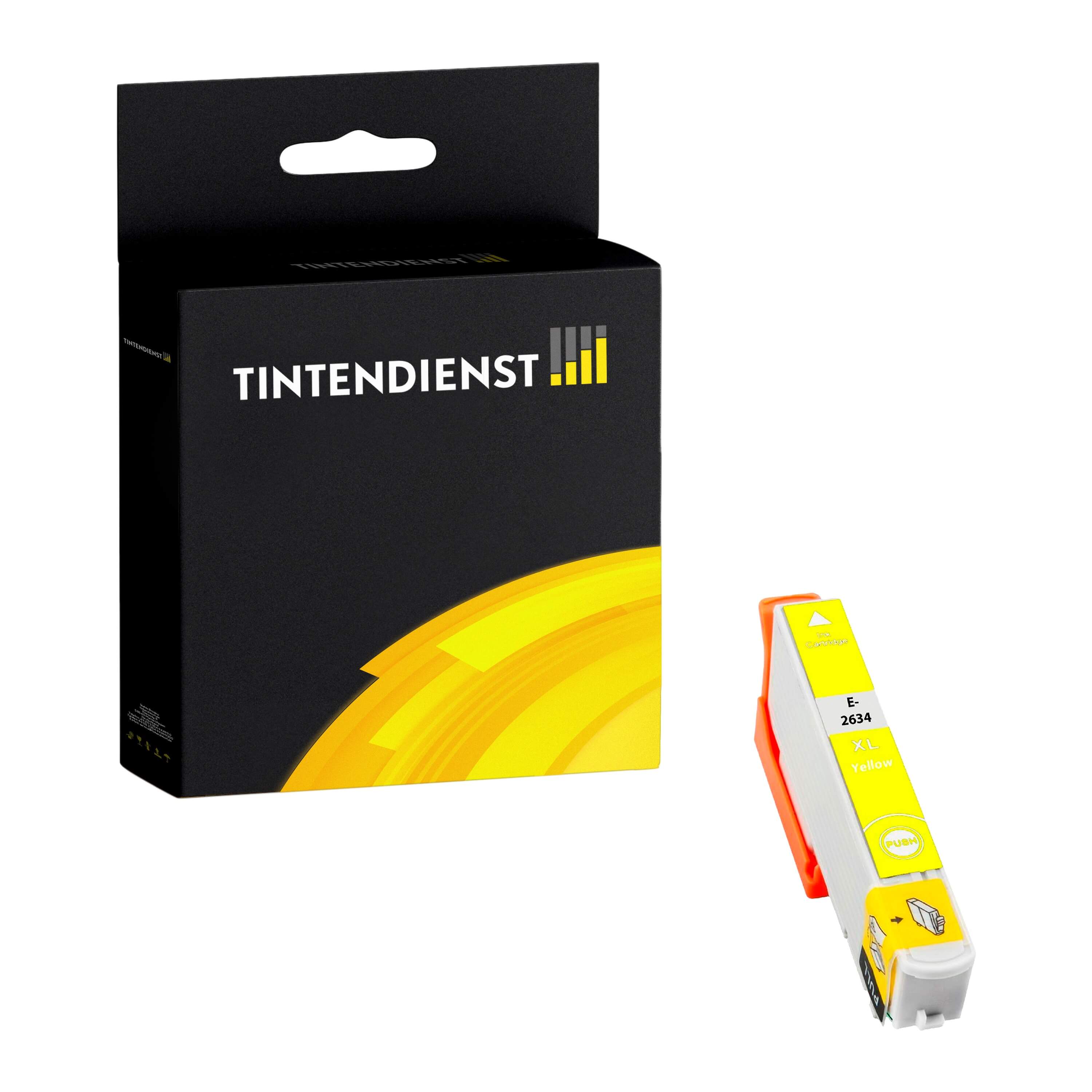 Tintendienst kompatibel für Epson Tintenpatrone C13T26344012 / 26XL Gelb [XL Füllmenge]