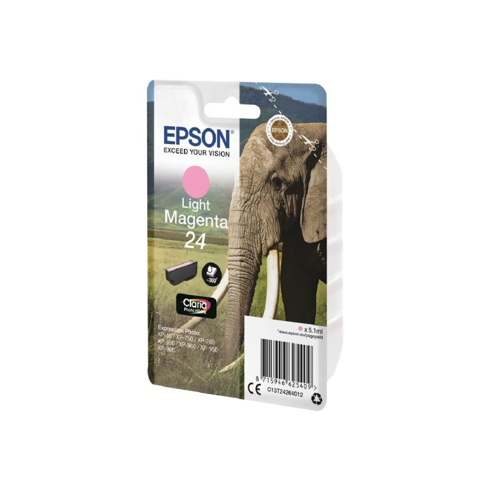 Original Epson Tintenpatrone C13T24264012 / 24 Light Magenta