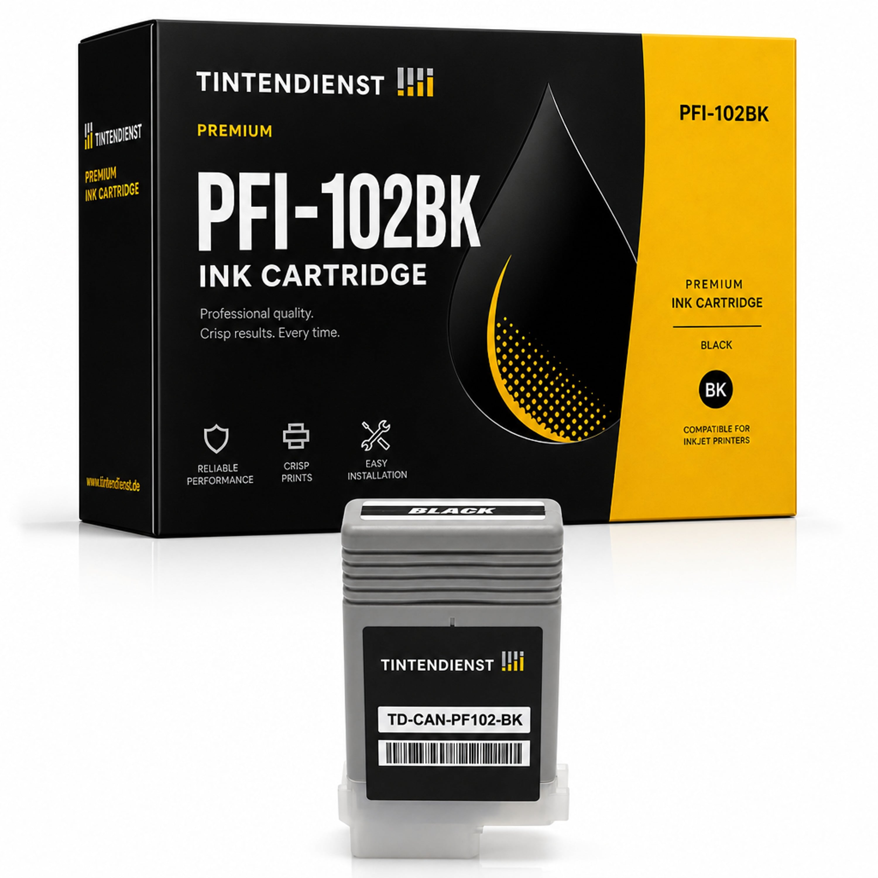 Druckerpatrone kompatibel zu Canon PFI-102BK, schwarz