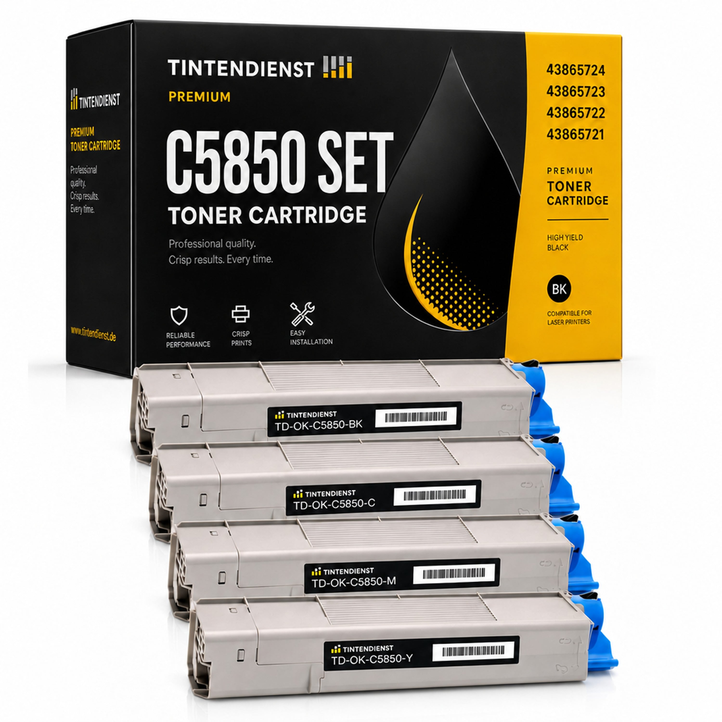 Set kompatibel zu OKI 43865721, 4 Toner