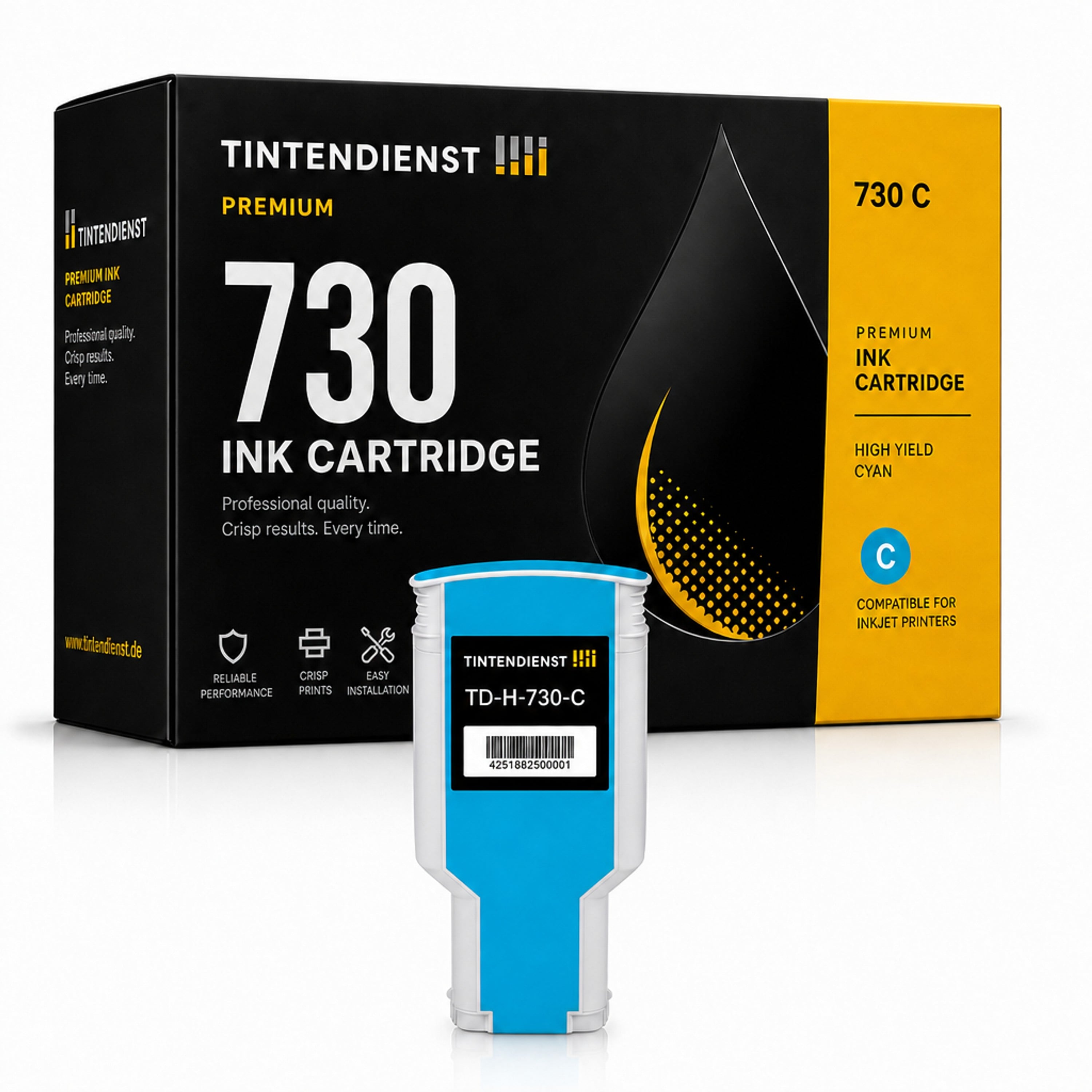 Druckerpatrone kompatibel zu HP 730, cyan