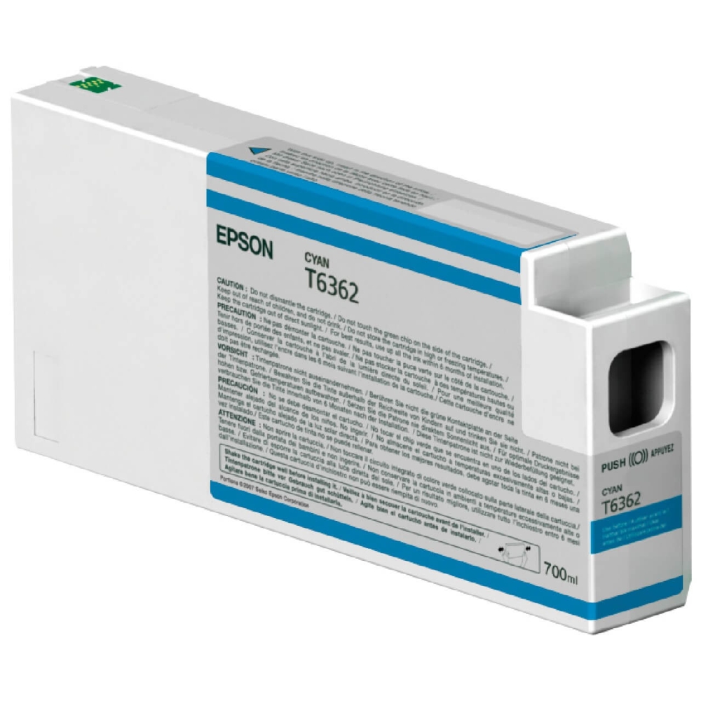 Original Epson Tintenpatrone C13T636200 / T6362 Cyan