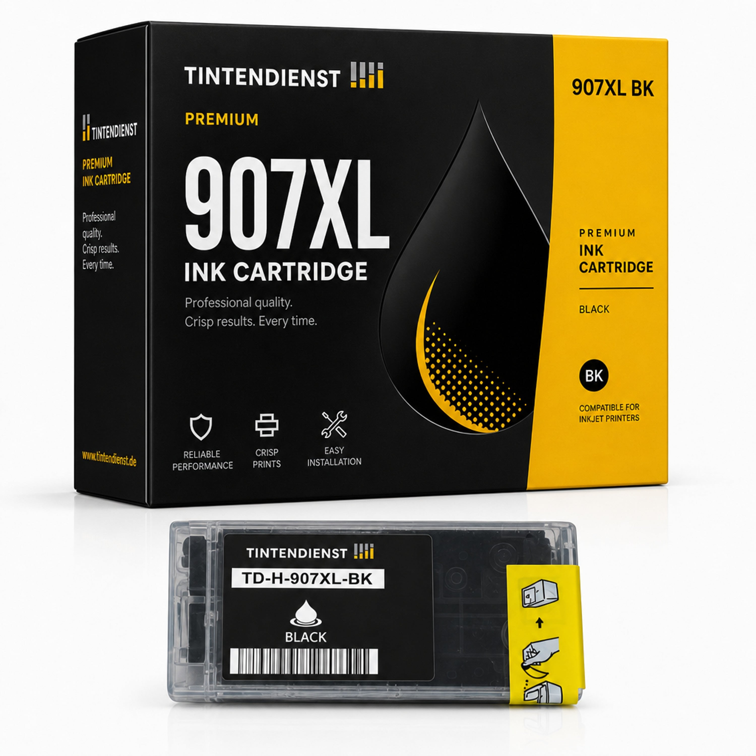 Druckerpatrone kompatibel zu HP 907XL XXL, schwarz