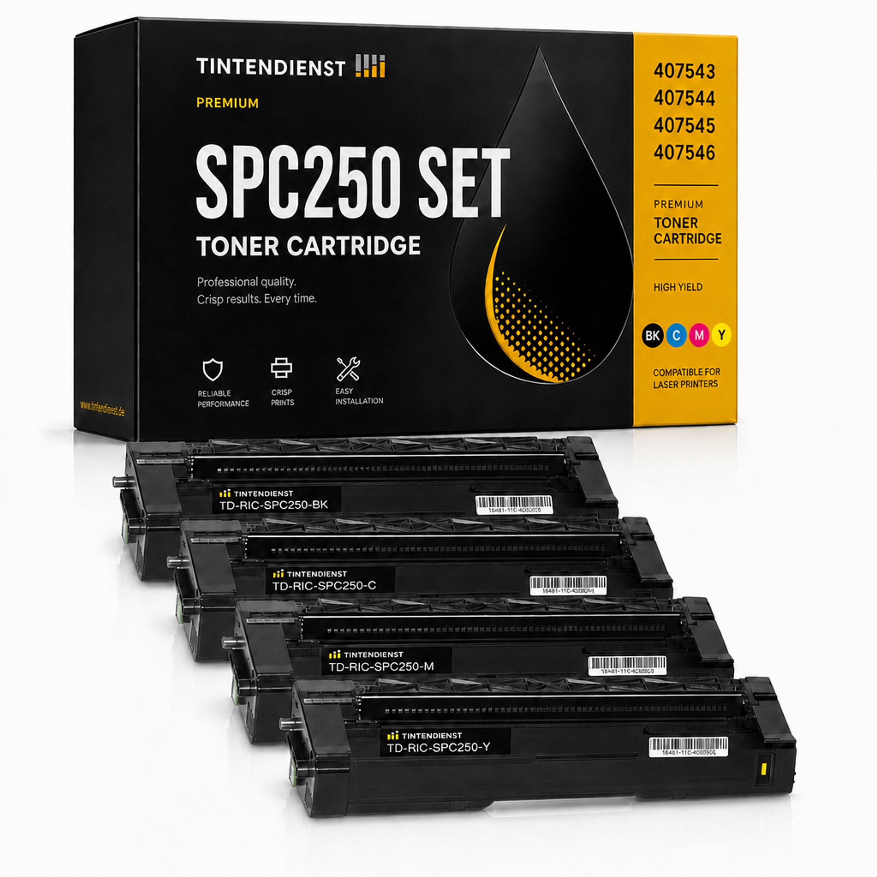Set kompatibel zu Ricoh 407543, 4 Toner