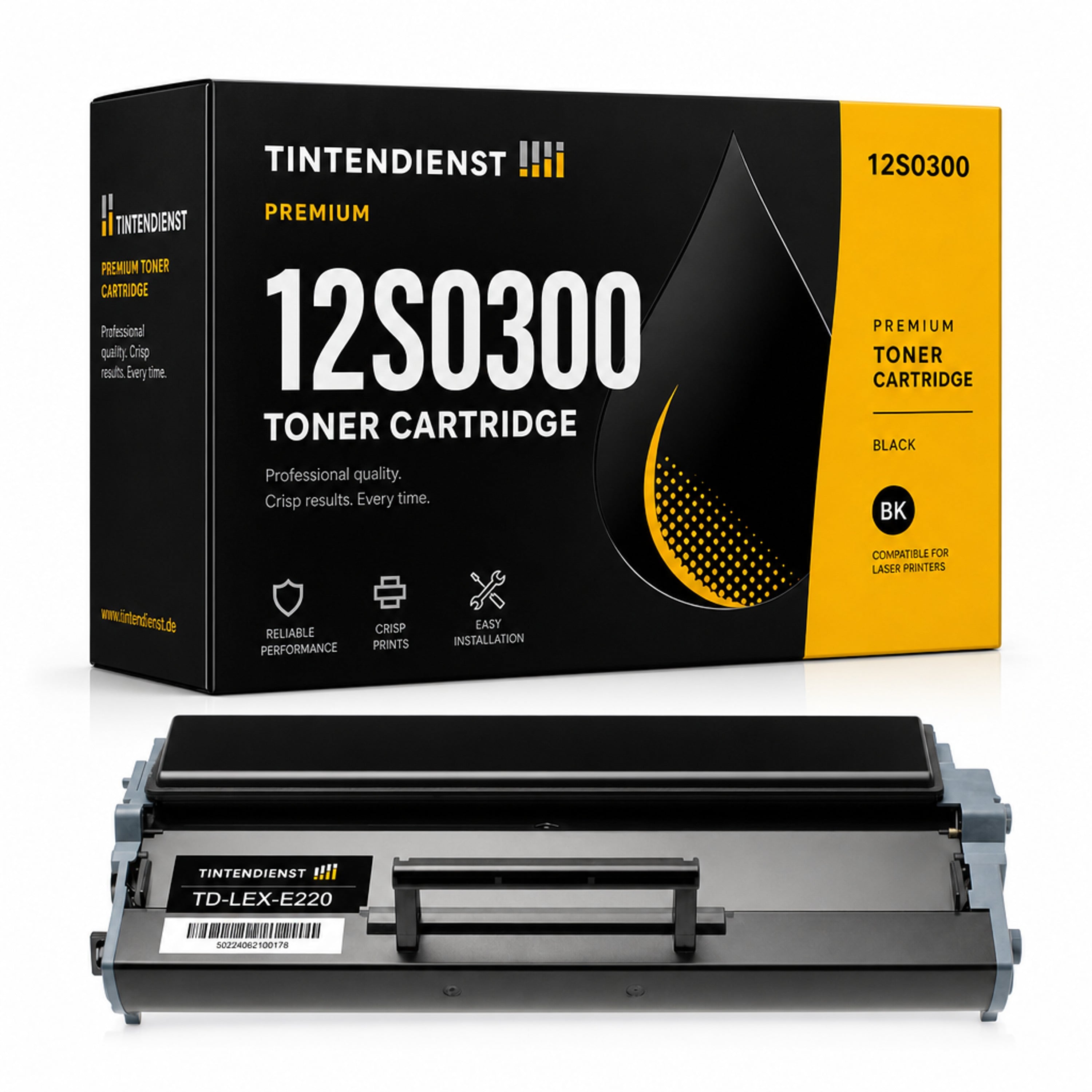 Toner kompatibel zu Lexmark 12S0300, schwarz