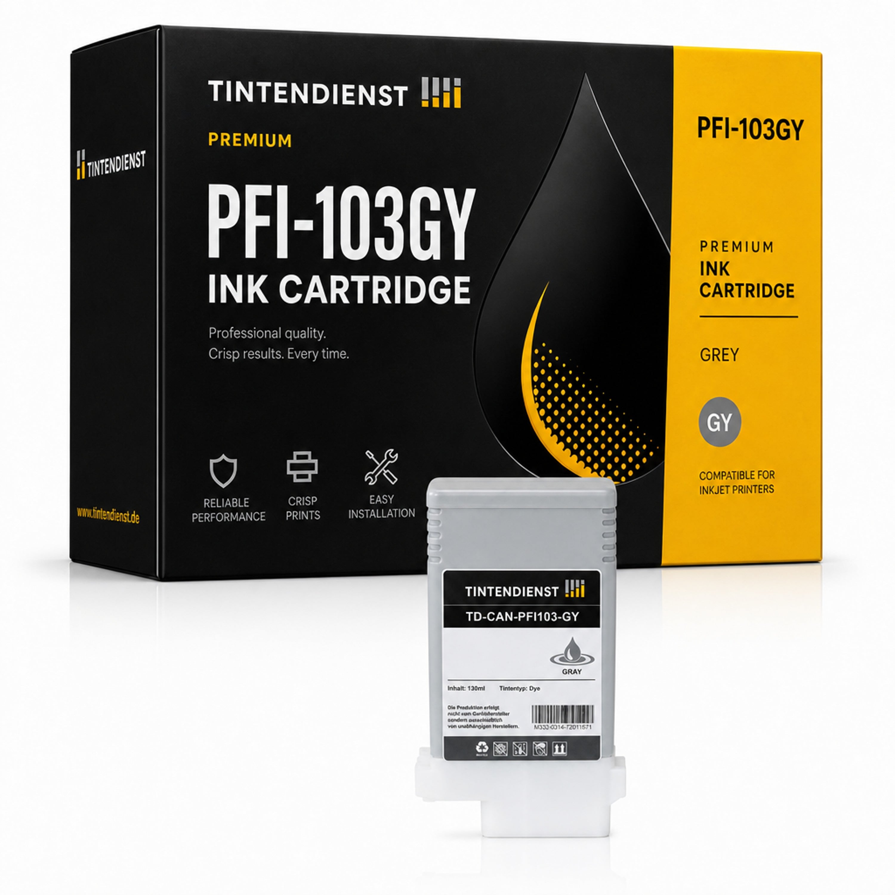 Druckerpatrone kompatibel zu Canon PFI-103GY, grau