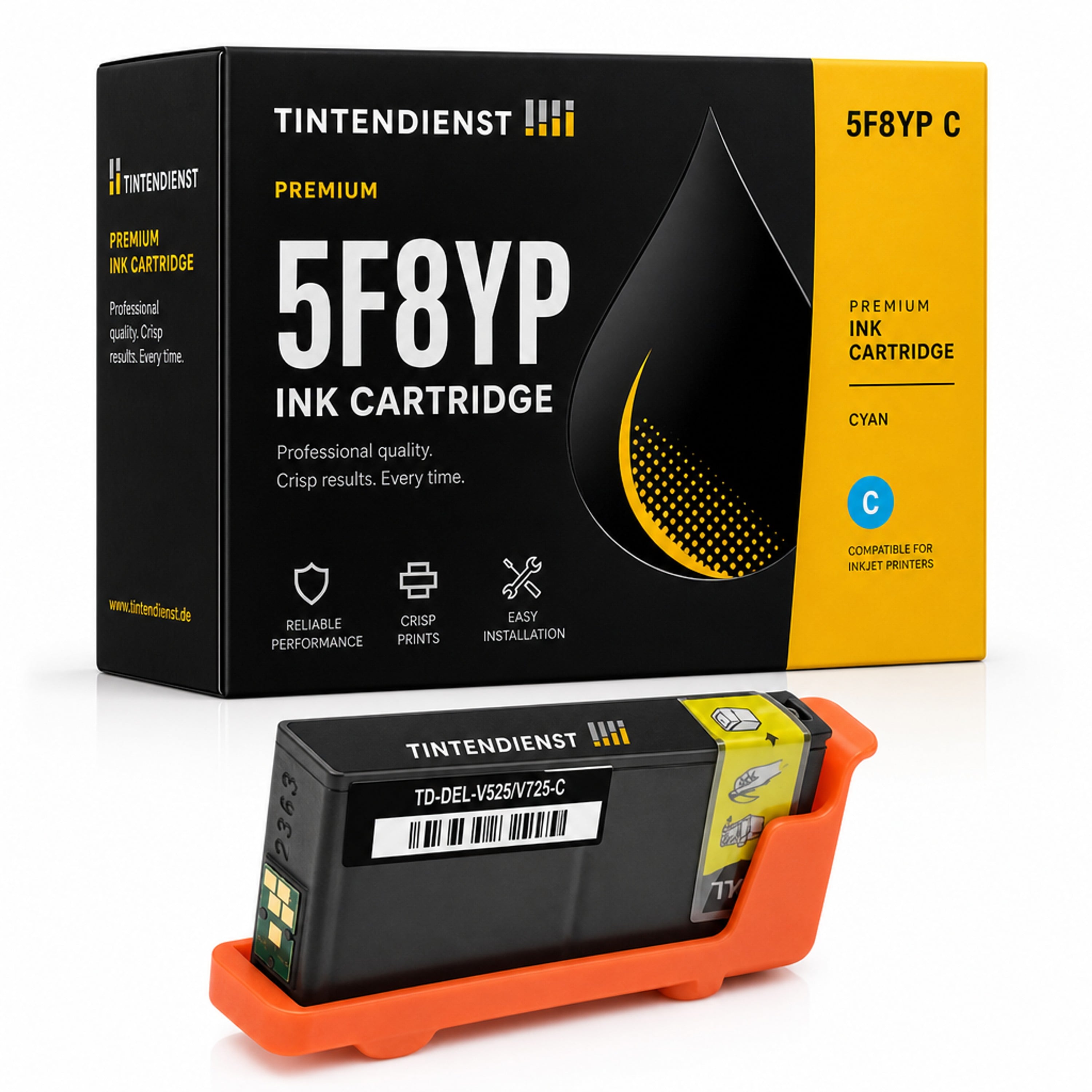 Druckerpatrone kompatibel zu Dell 5F8YP, cyan