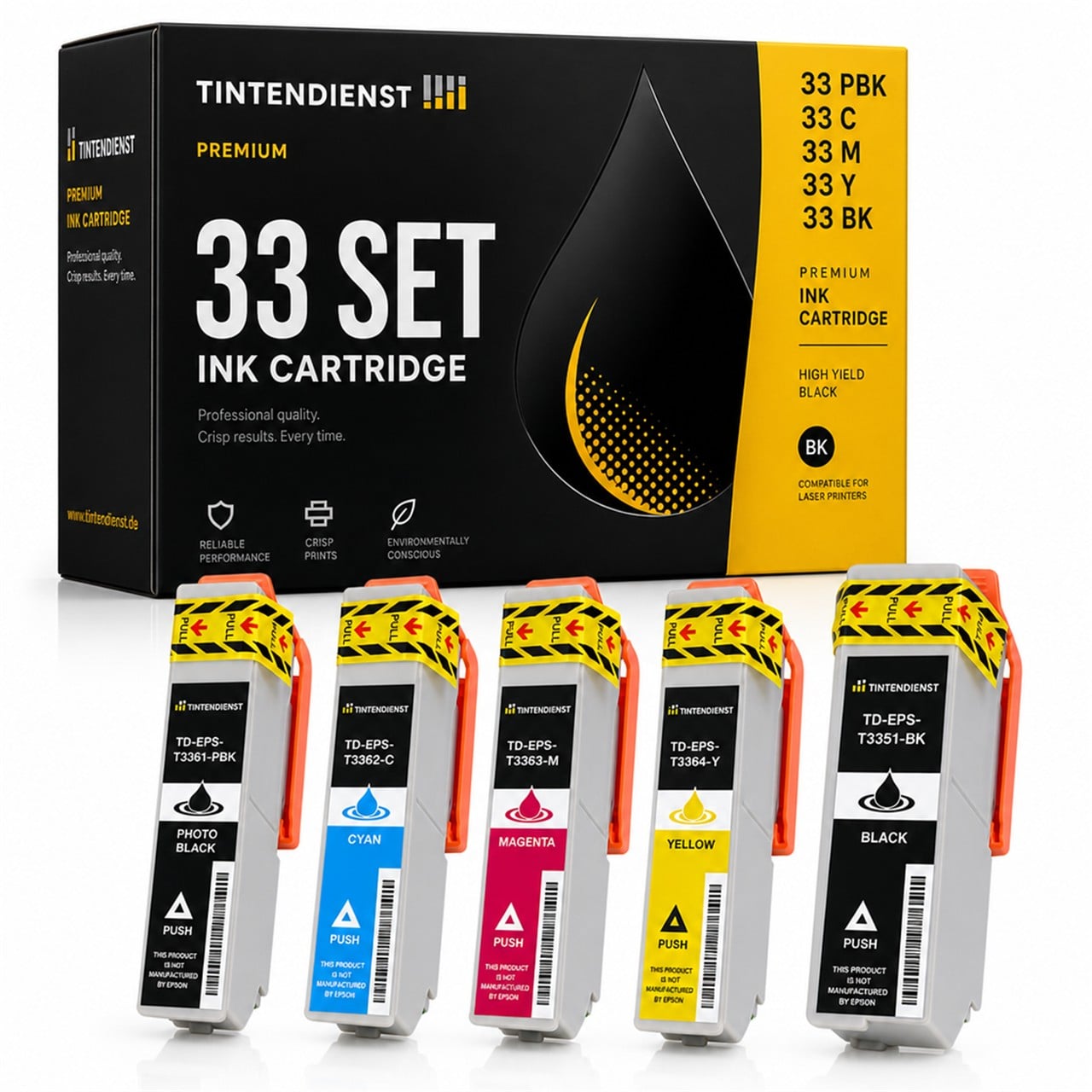 Epson 33XL (C13T33314010) Druckerpatrone Multipack 5er – Tintendienst kompatibel