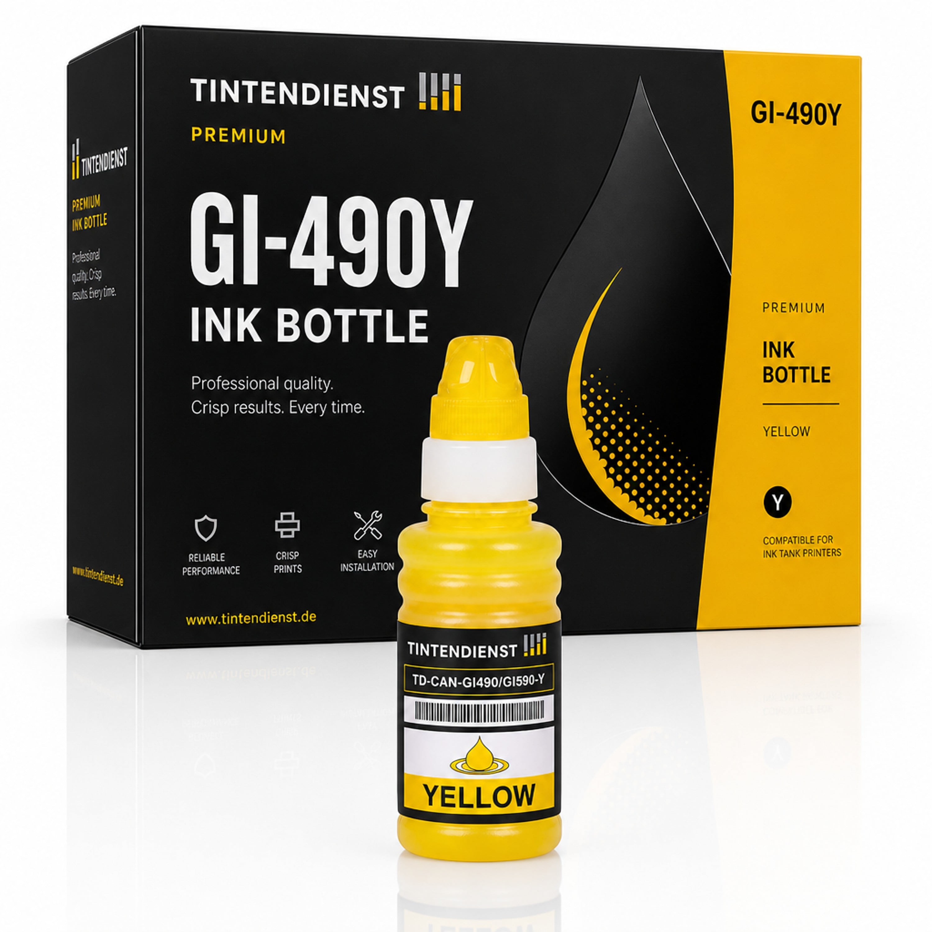 Tintentank kompatibel zu Canon GI-490Y, gelb