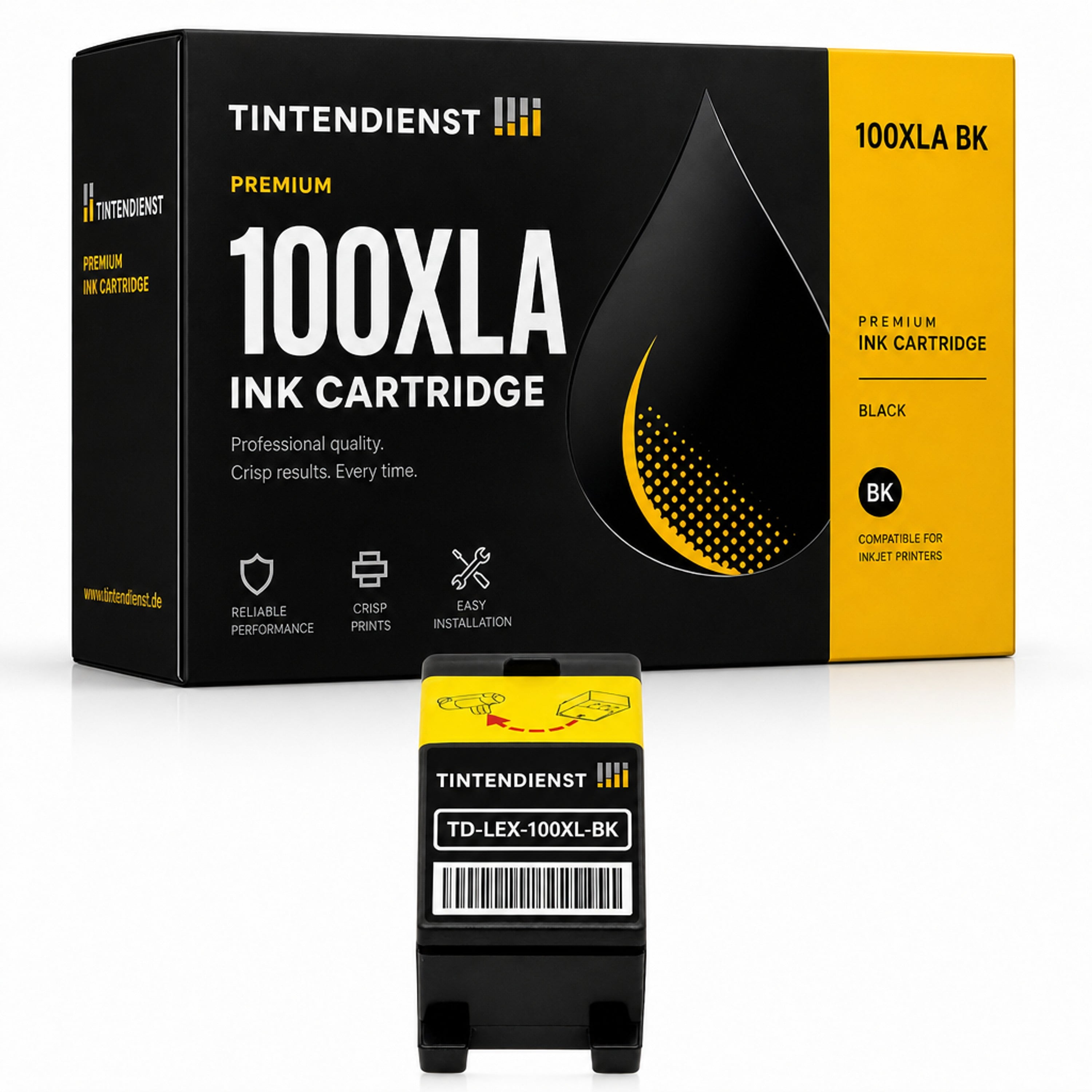Druckerpatrone kompatibel zu Lexmark 100XLA, schwarz