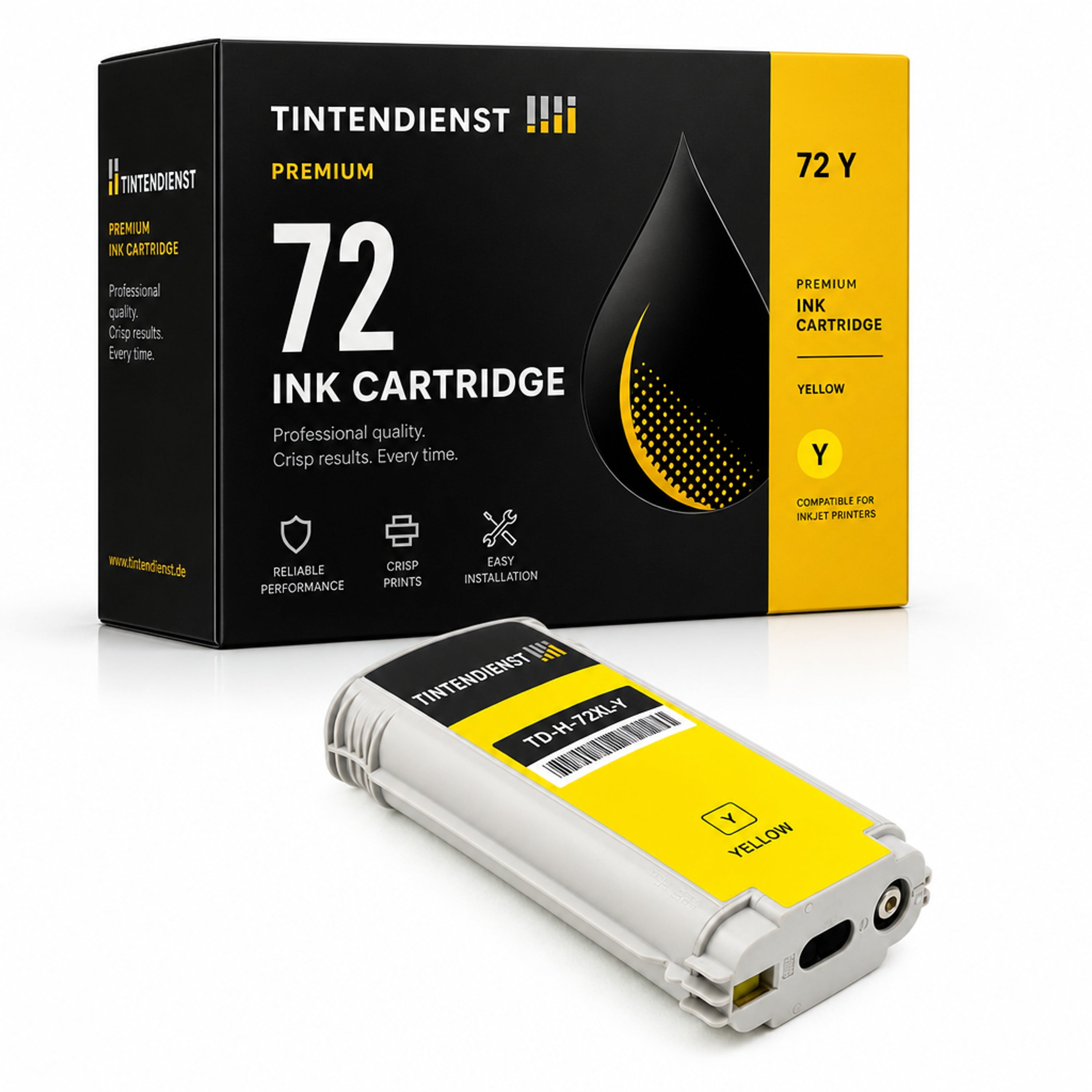 Druckerpatrone kompatibel zu HP 72, gelb
