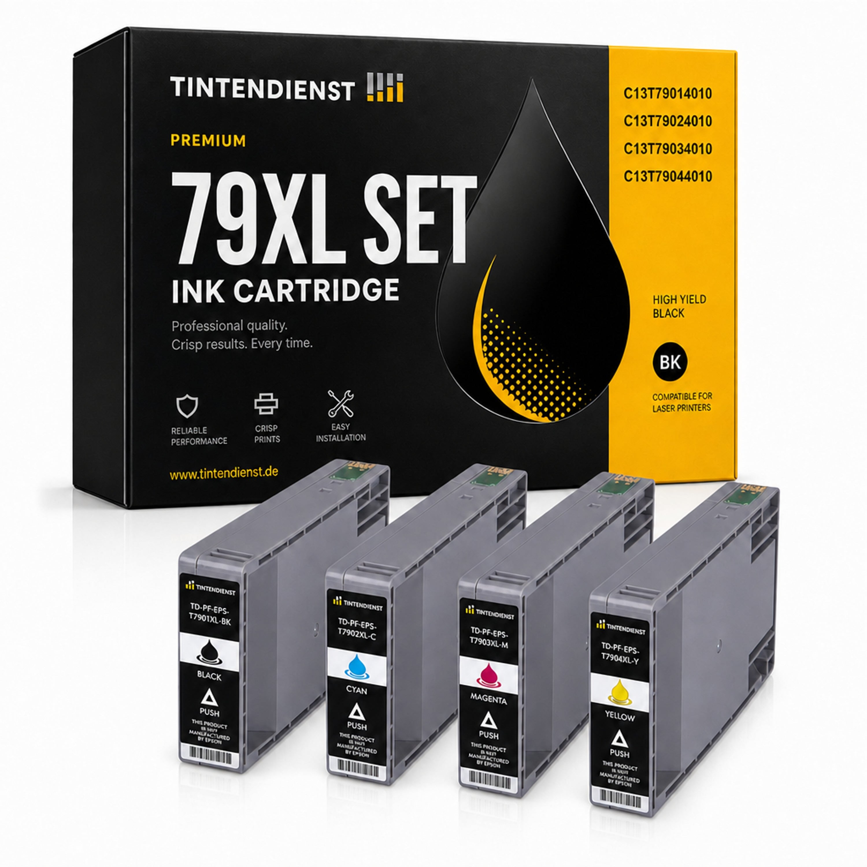 Set kompatibel zu Epson C13T79014010 XL, 4 Patronen