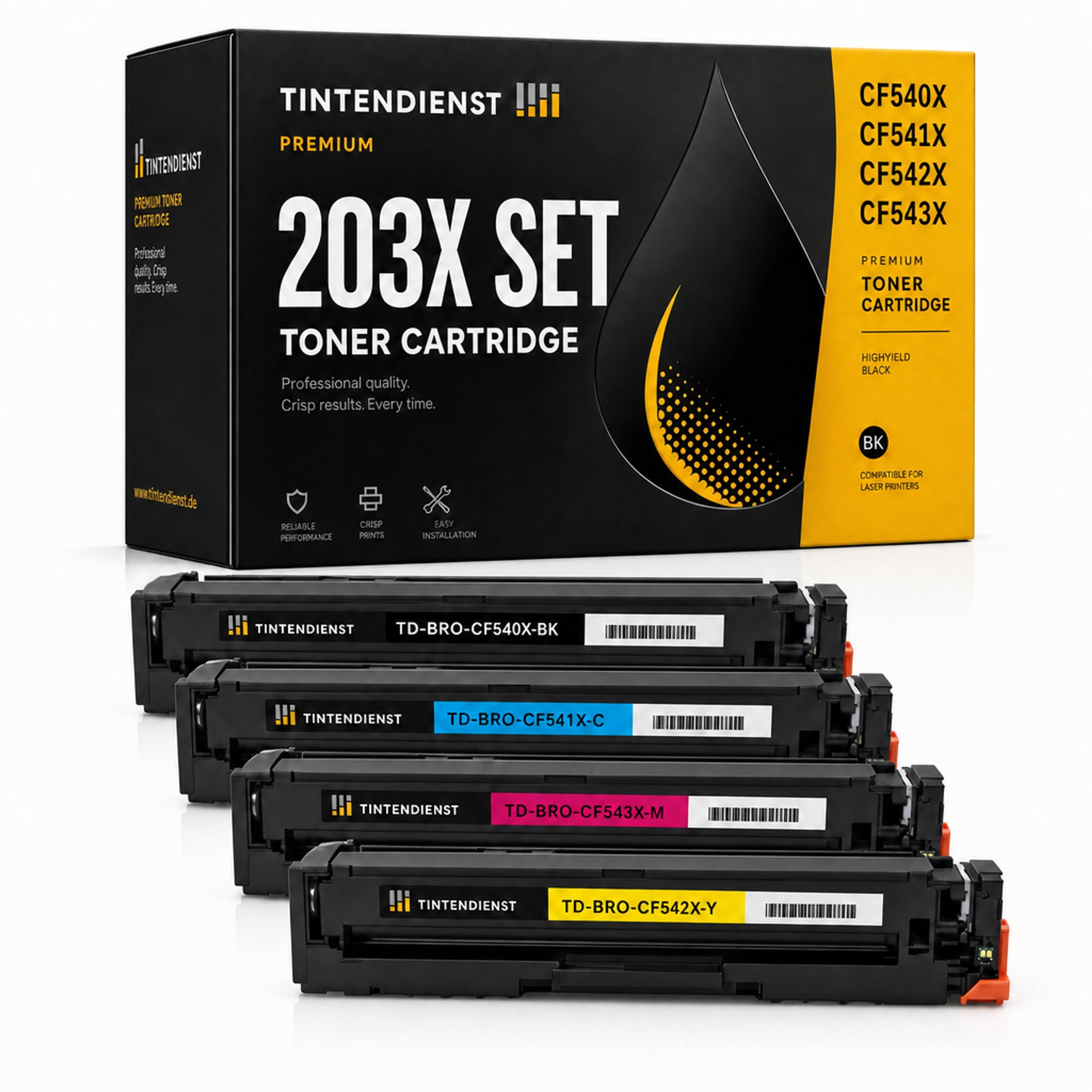 Set kompatibel zu HP CF540X, 4 Toner