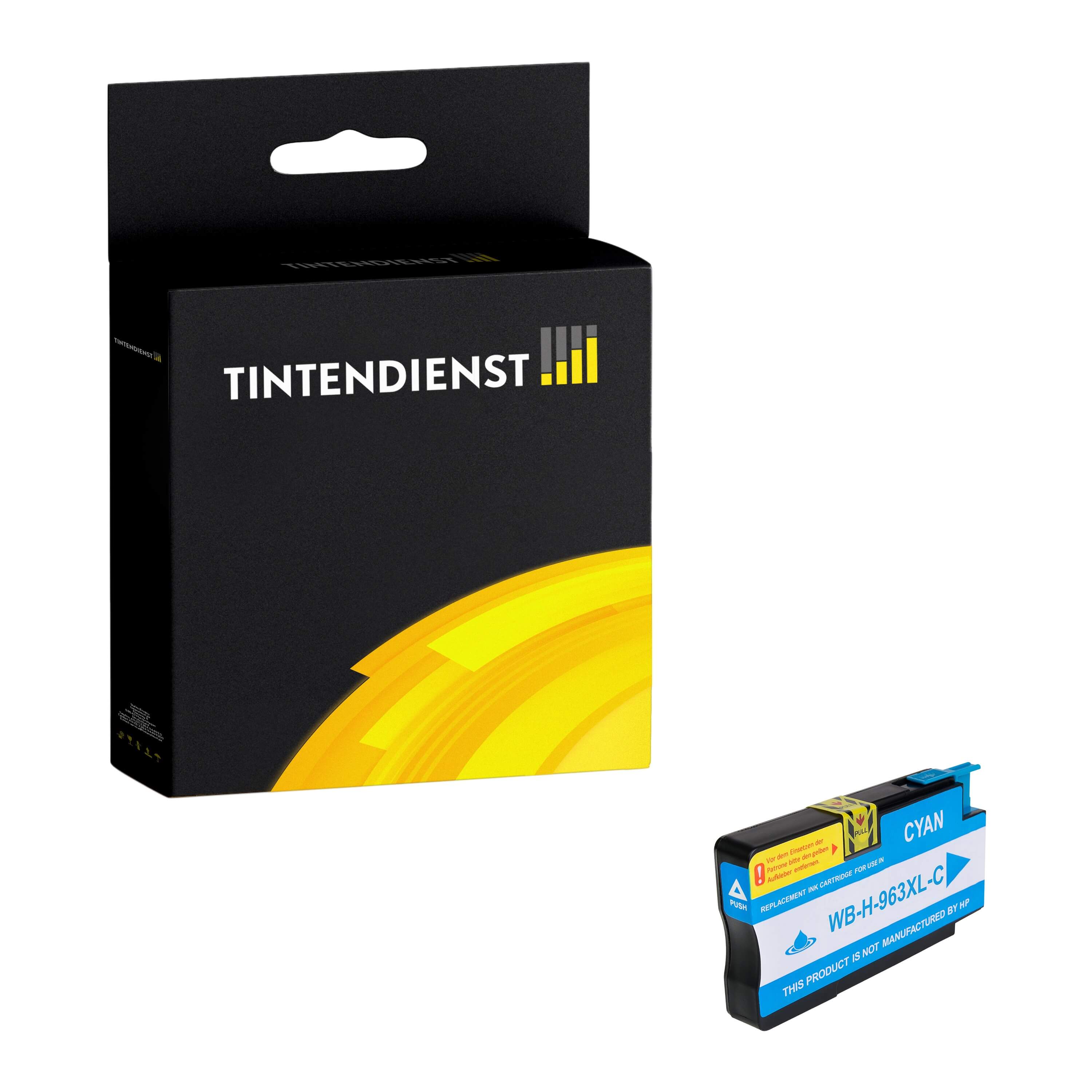 Tintendienst kompatibel für HP Tintenpatrone 3JA27AE / 963XL Cyan [XL Füllmenge]