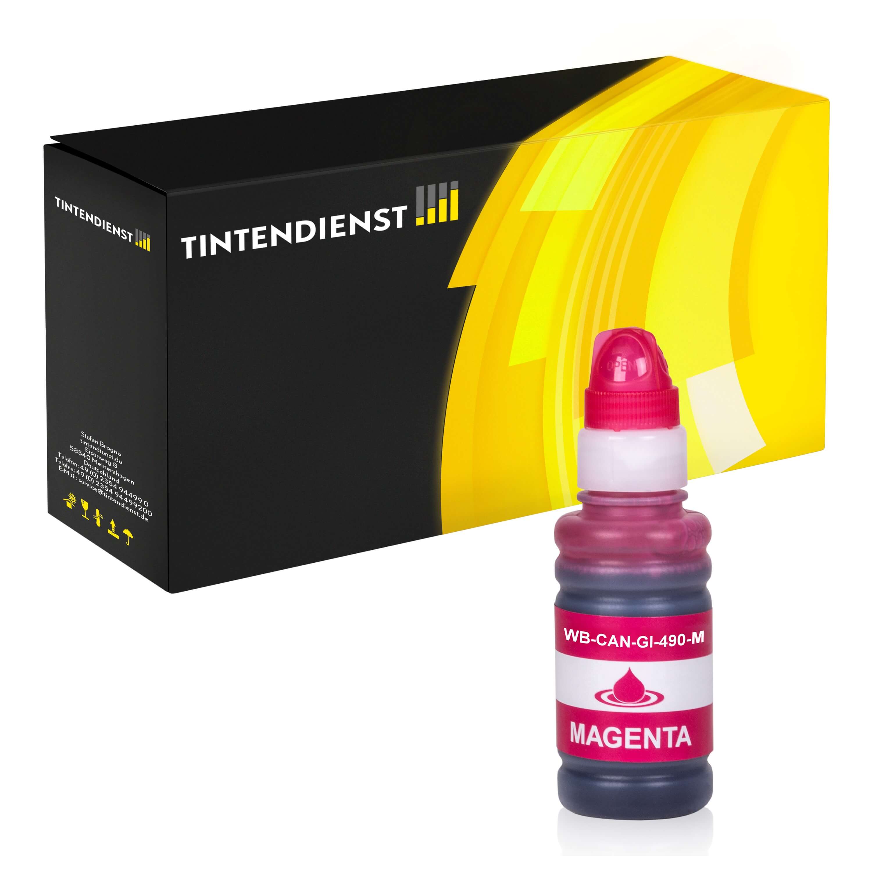 Tintendienst kompatibel für Canon Tintenpatrone 0665C001 / GI-490M Magenta