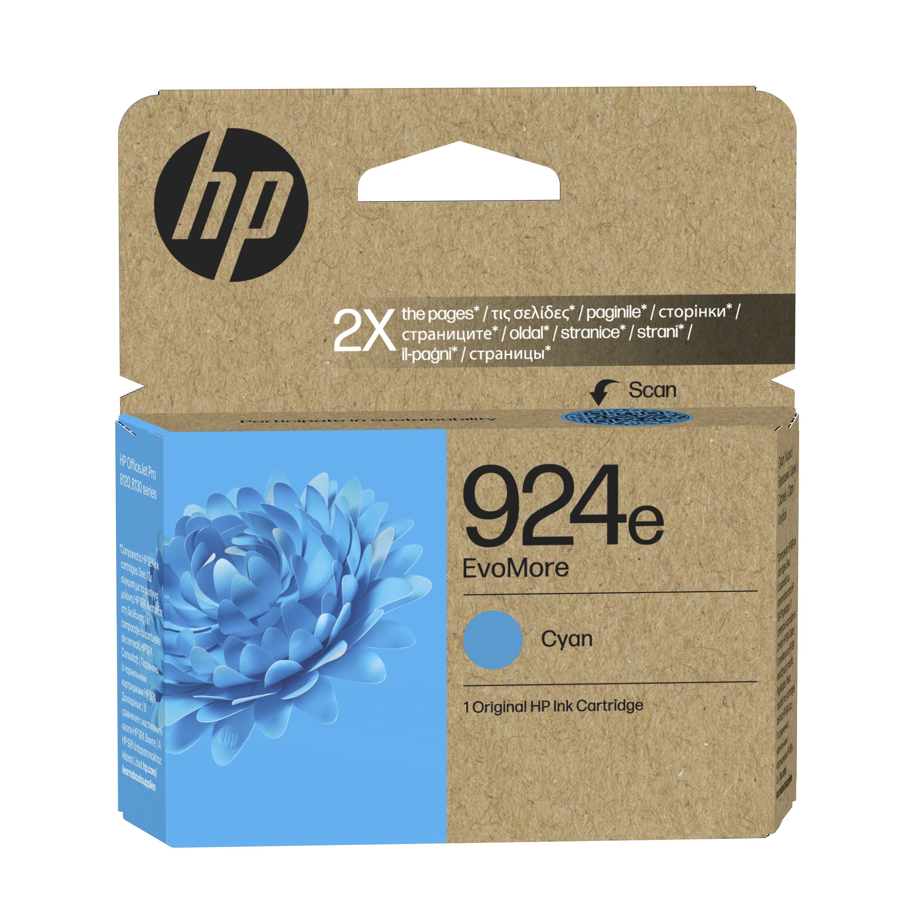 HP 924E Druckerpatrone (4K0U7NE) cyan – Original HP