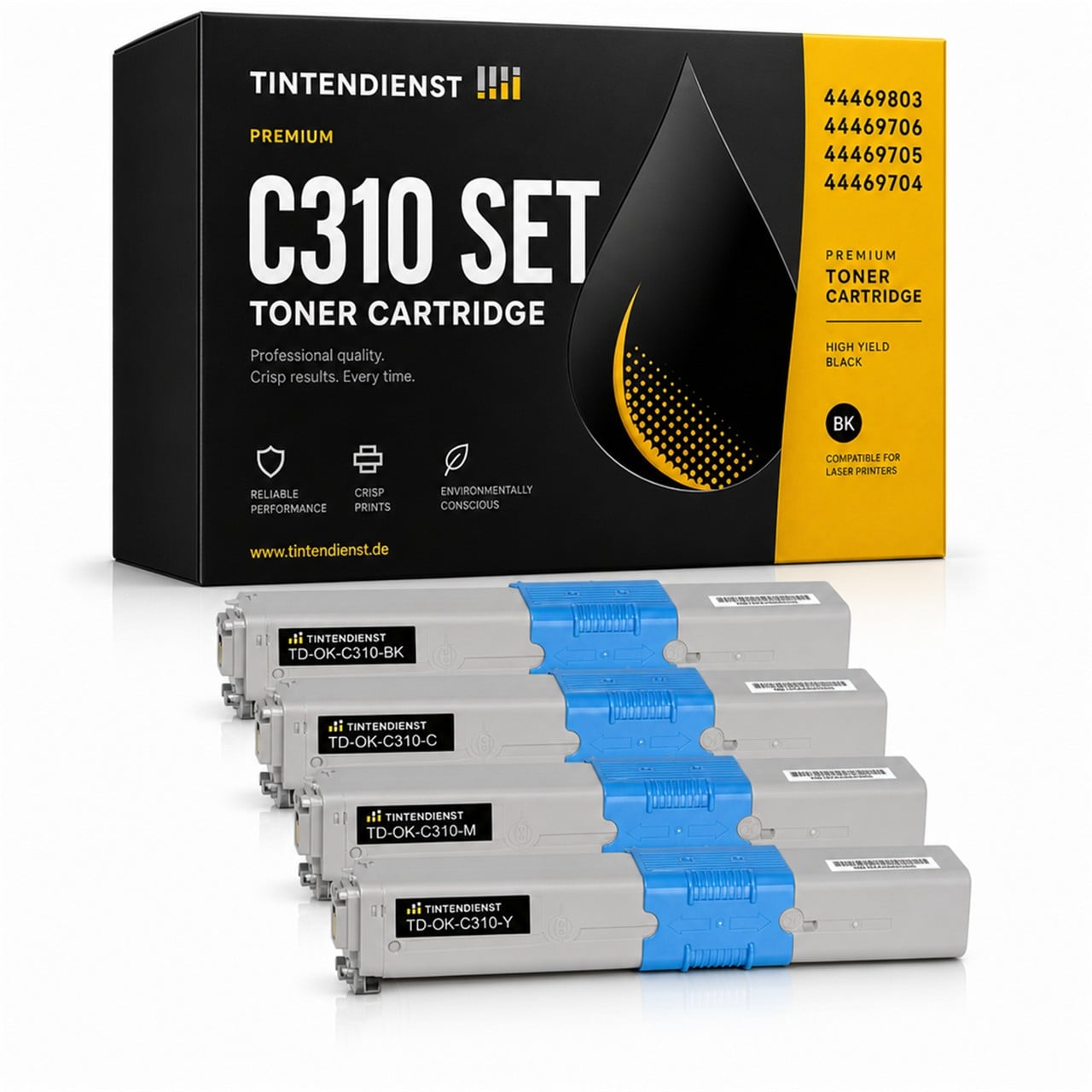 Set kompatibel zu OKI 44469704, 4 Toner