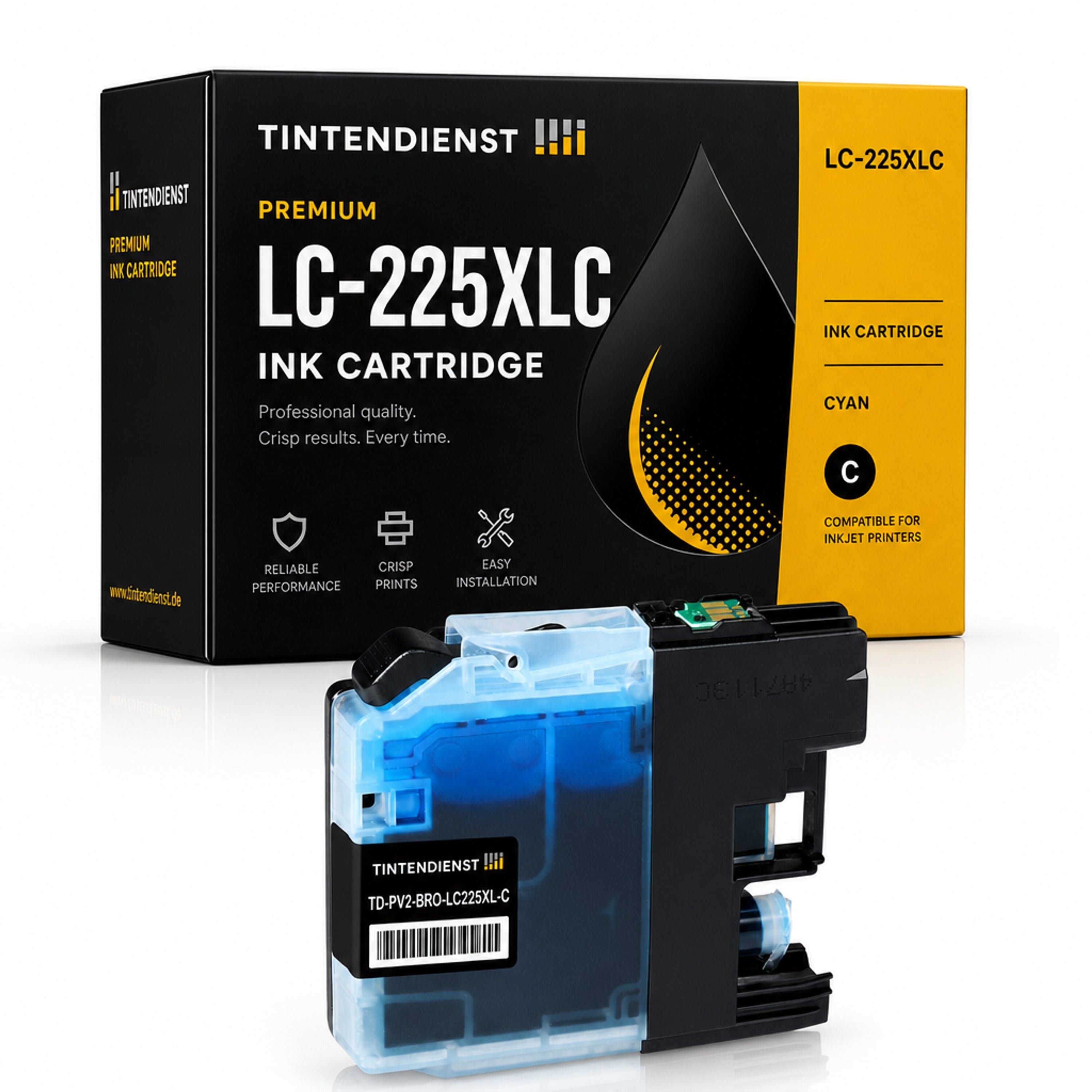 Druckerpatrone kompatibel zu Brother LC-225XLC XXL, cyan