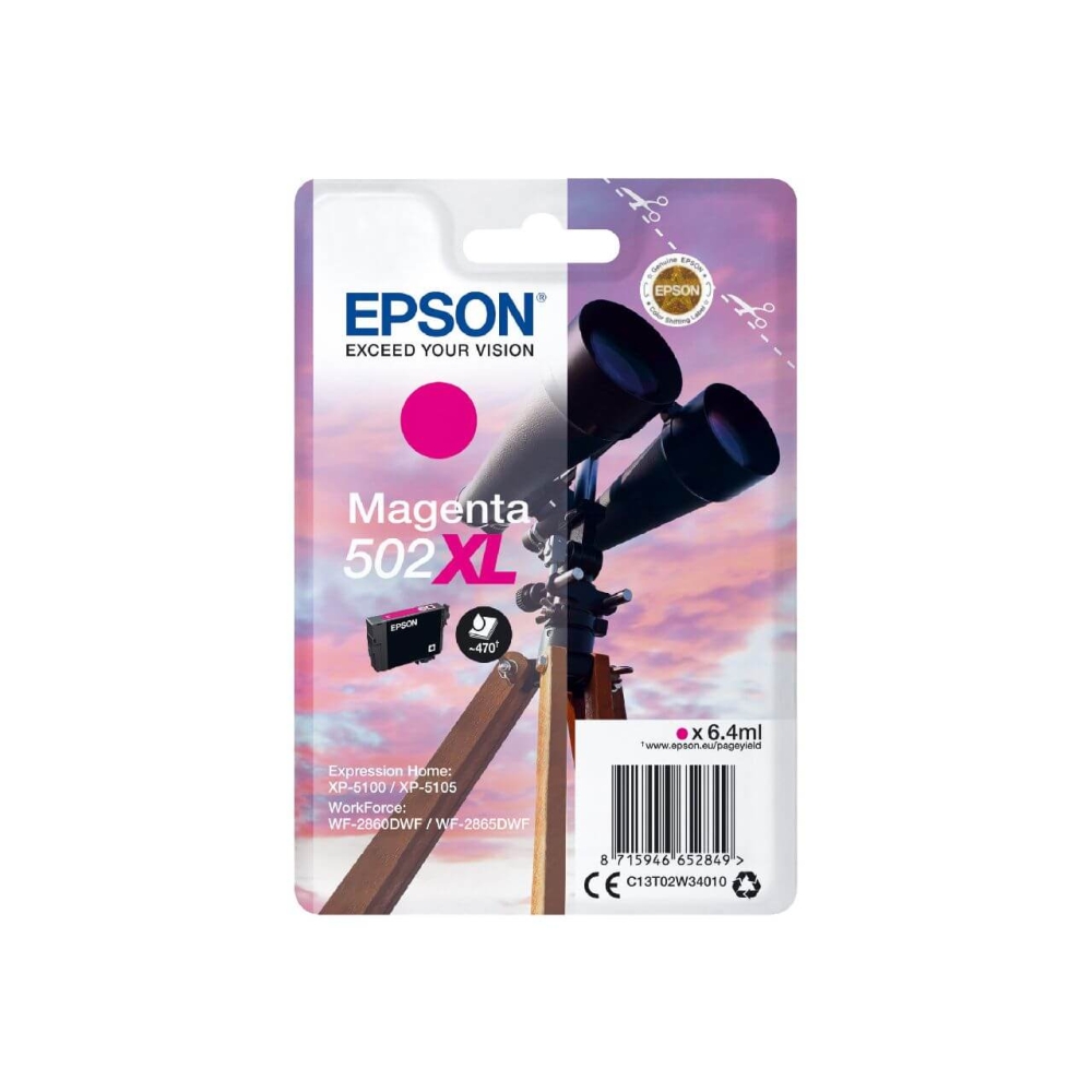Original Epson Tintenpatrone C13T02W34010 / 502XL Magenta [XL Füllmenge]
