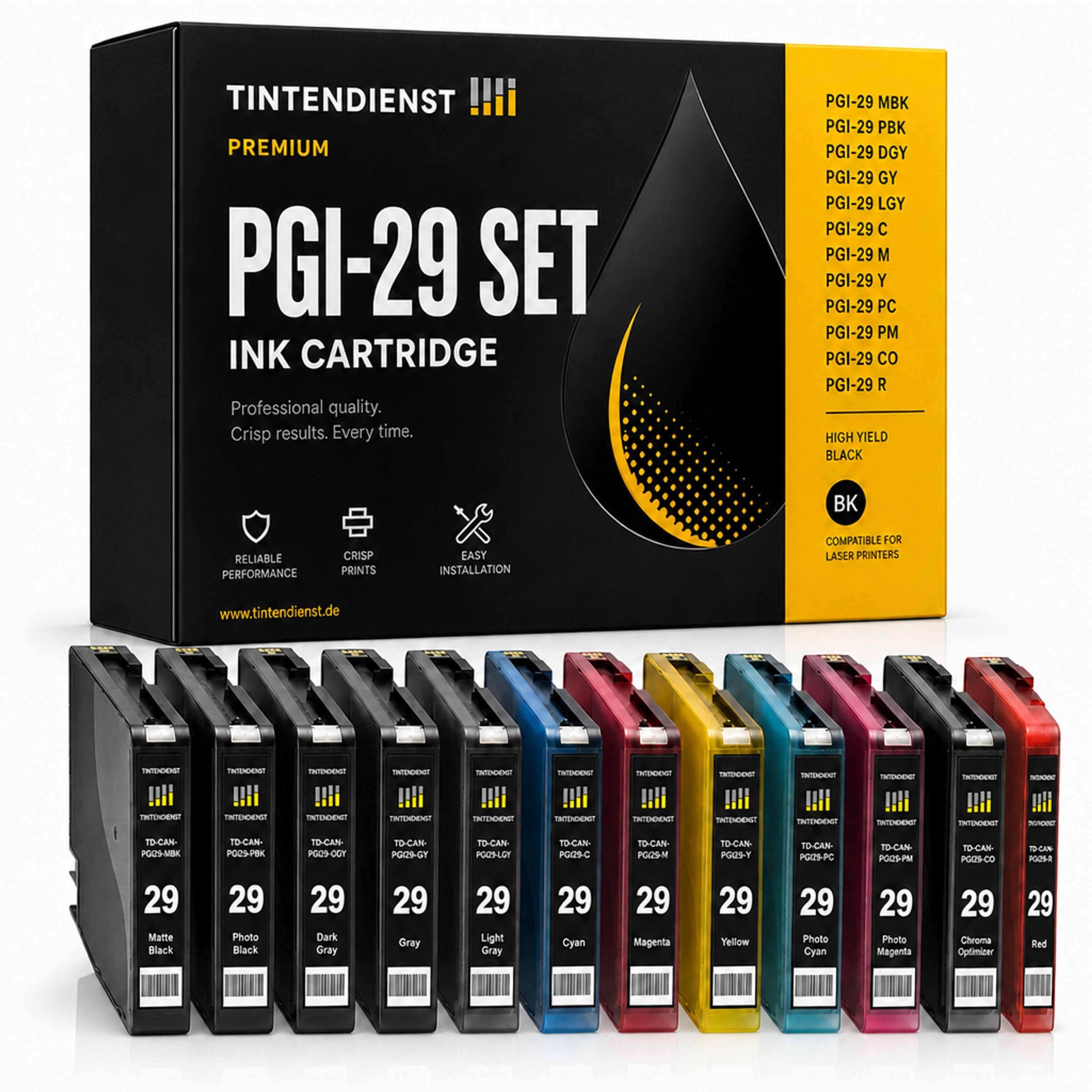 Set kompatibel zu Canon 4868B001, 12 Patronen