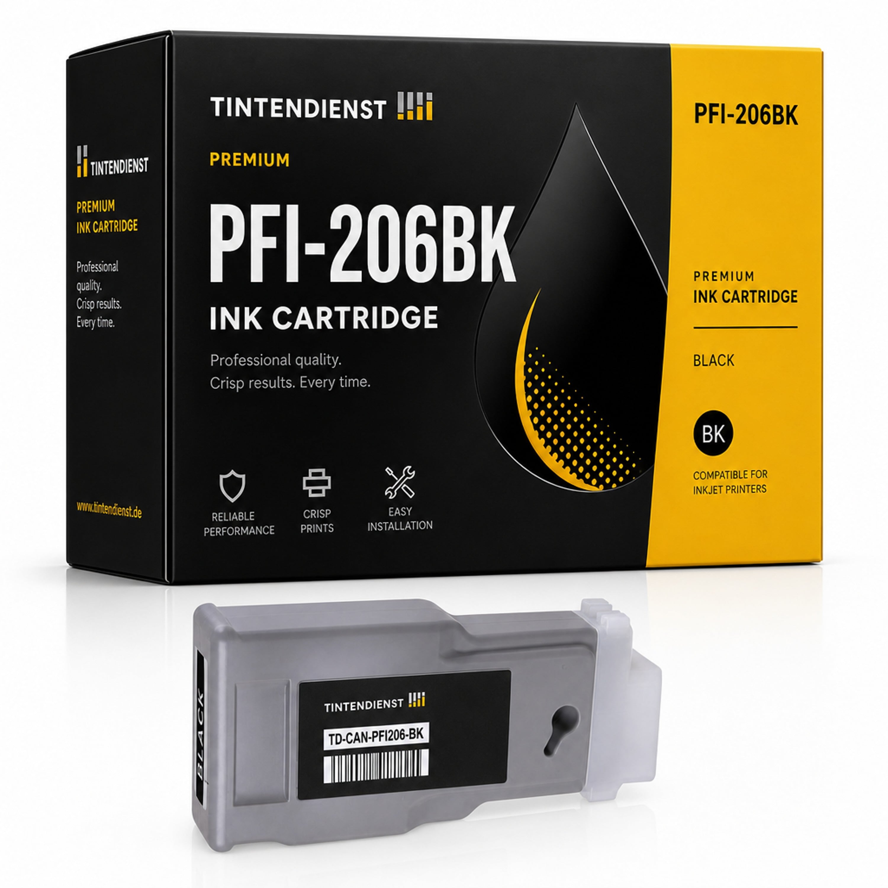 Druckerpatrone kompatibel zu Canon PFI-206BK, schwarz