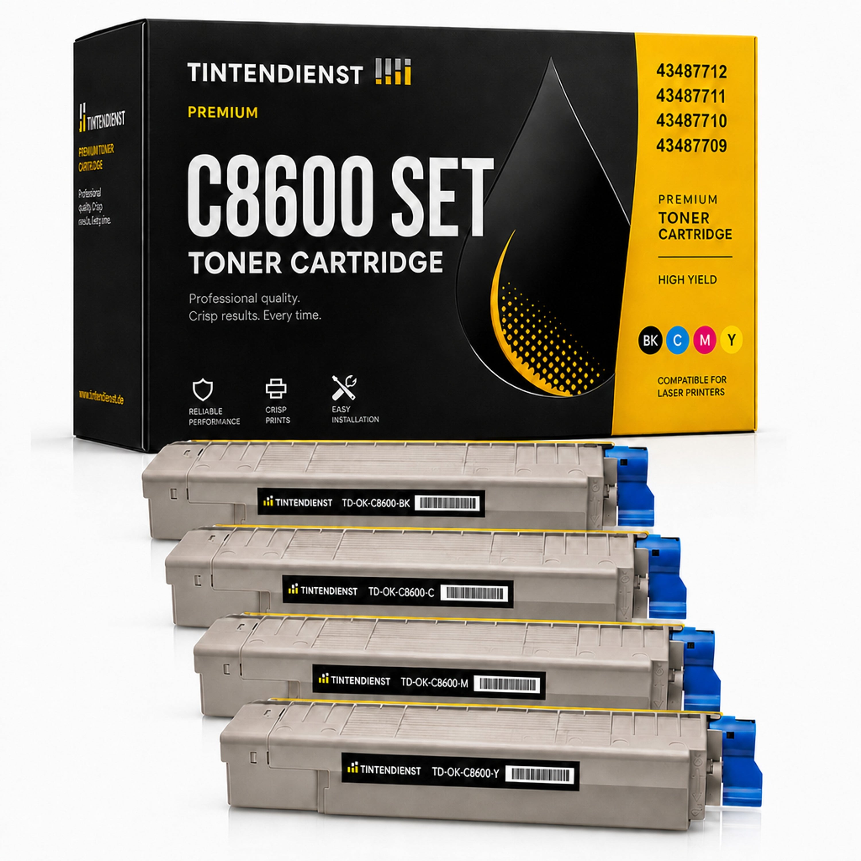Set kompatibel zu OKI 43487709, 4 Toner