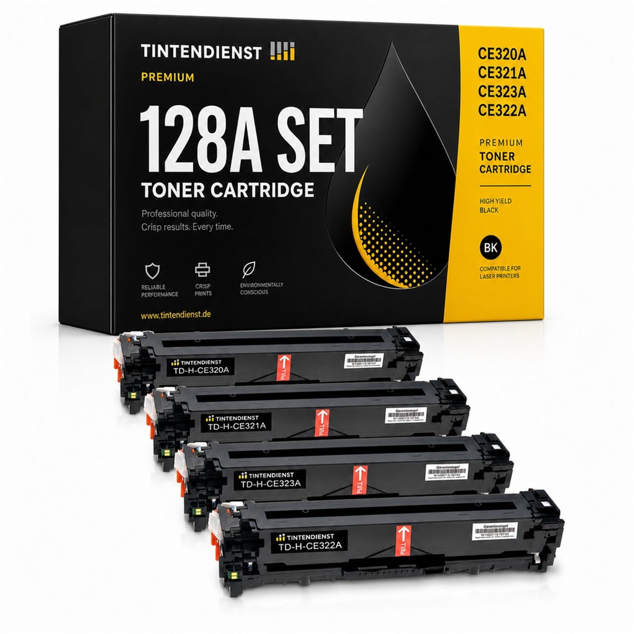 Tintendienst Set 4 Toner HP CE320A-23A 1xbk 1xcmy