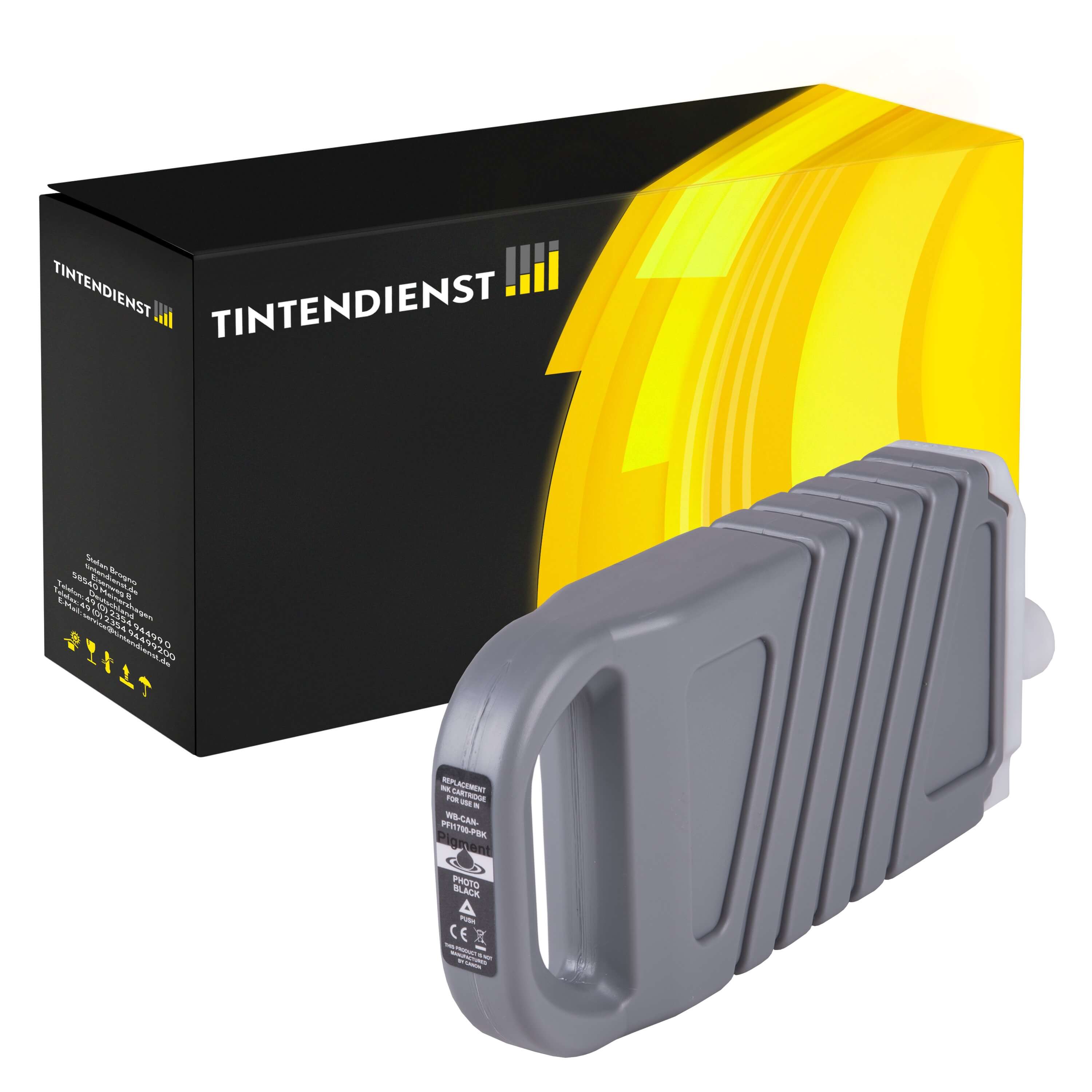 Tintendienst kompatibel für Canon Tintenpatrone 0775C001 / PFI-1700PBK Photo Schwarz