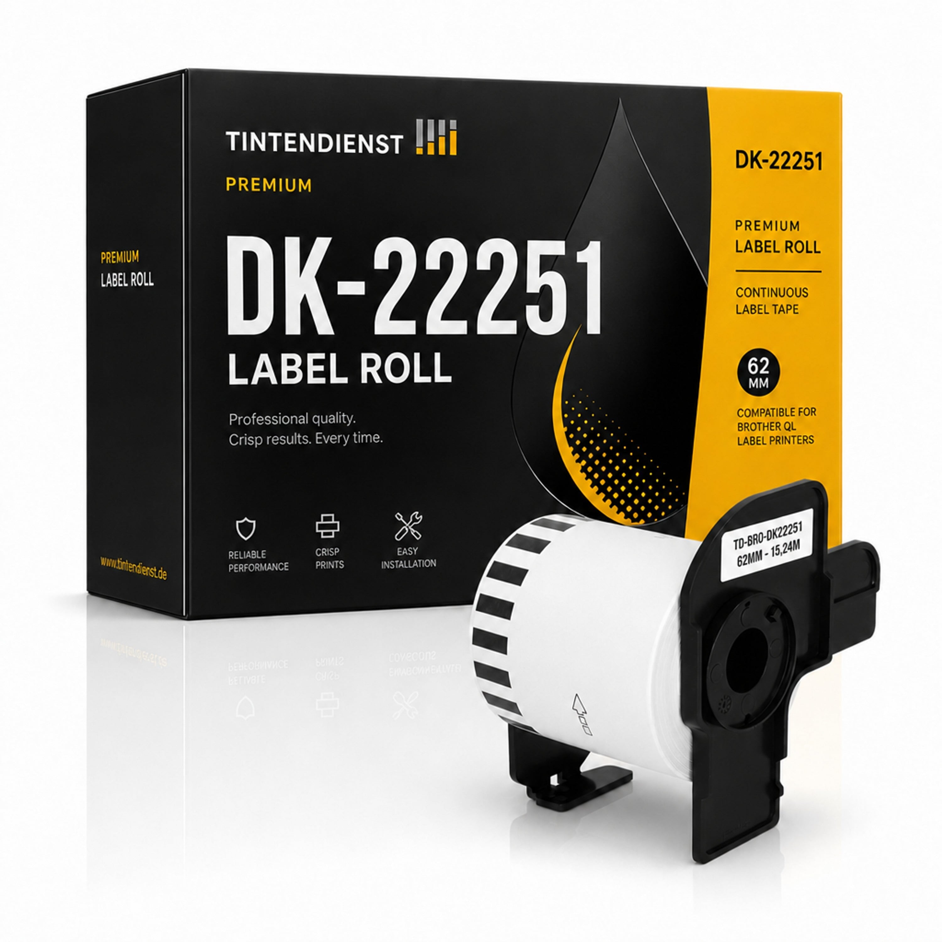 Etikett kompatibel zu Brother DK-22251, 62 mm x 15,24 m