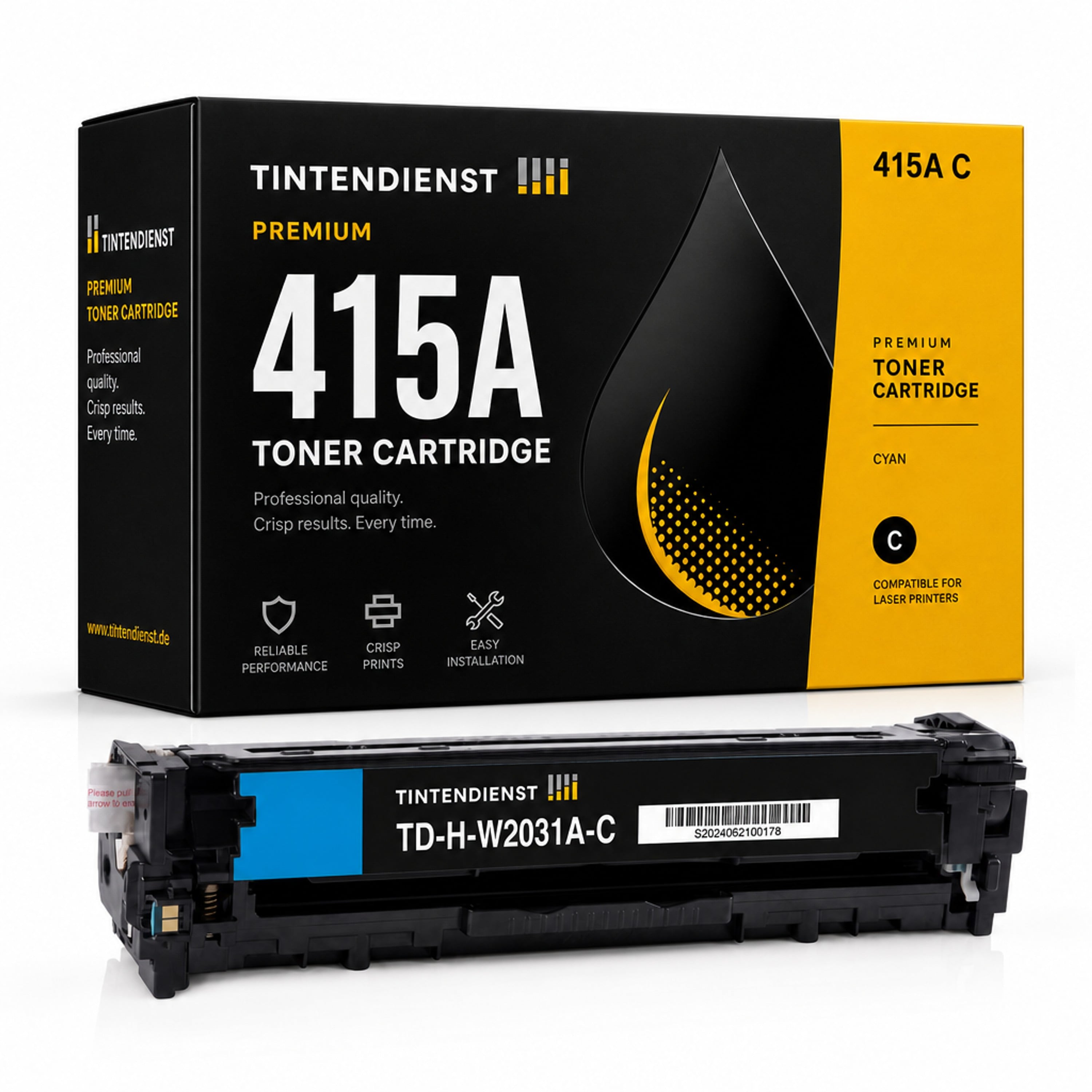 Toner kompatibel zu HP 415A, cyan
