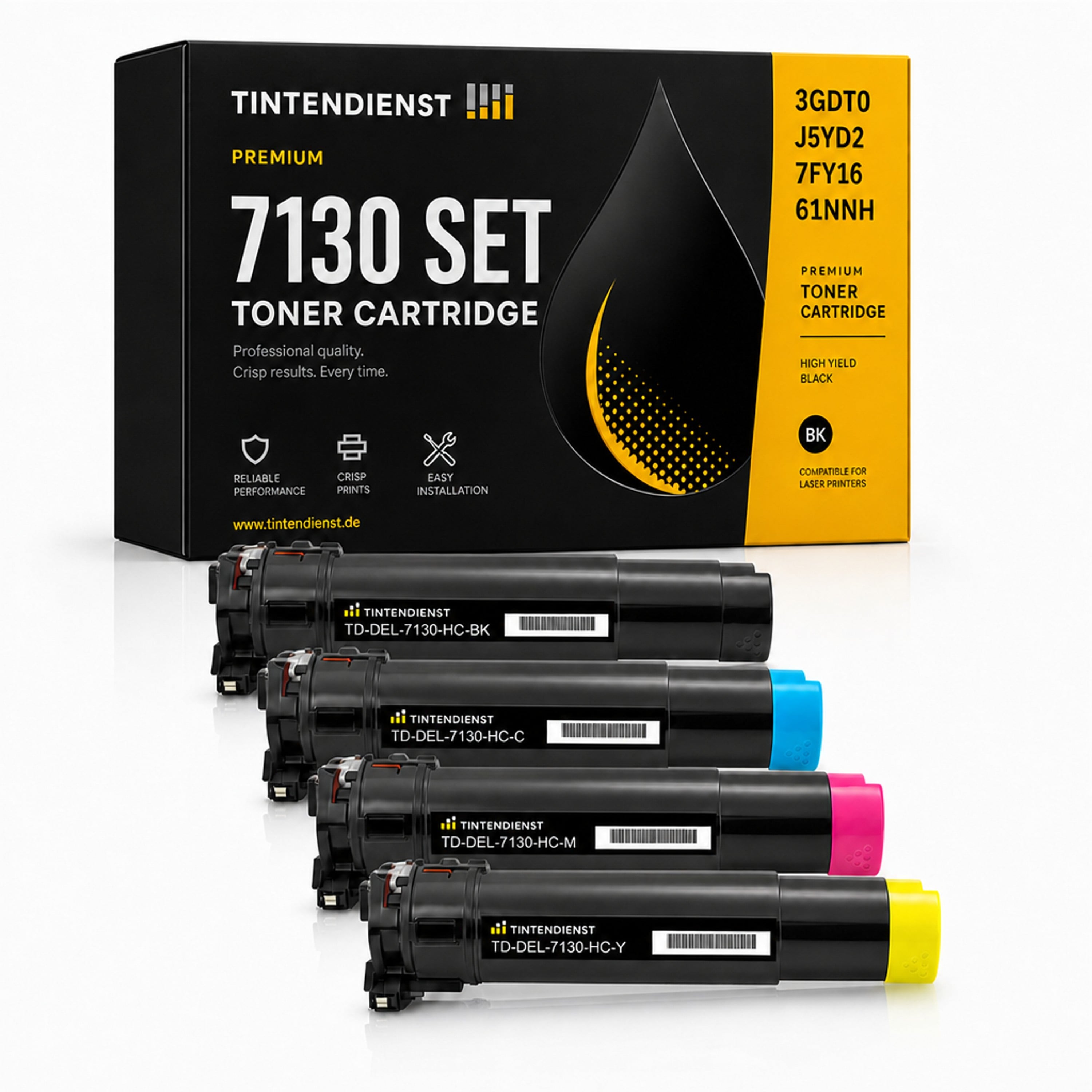 Set kompatibel zu Dell 593-10873, 4 Toner