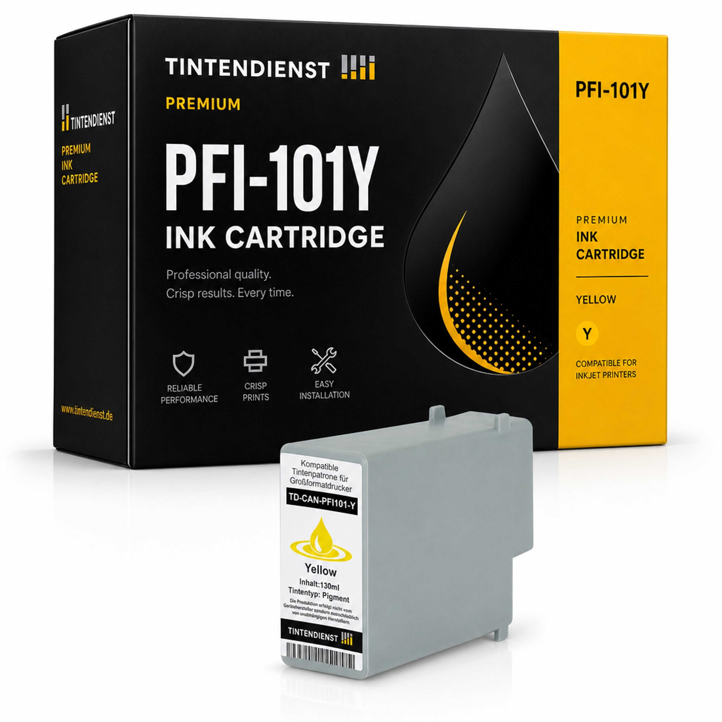 Druckerpatrone kompatibel zu Canon PFI-101Y, gelb