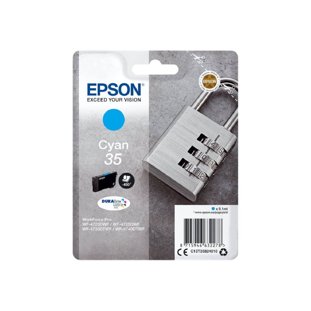Original Epson Tintenpatrone C13T35824010 / 35 Cyan